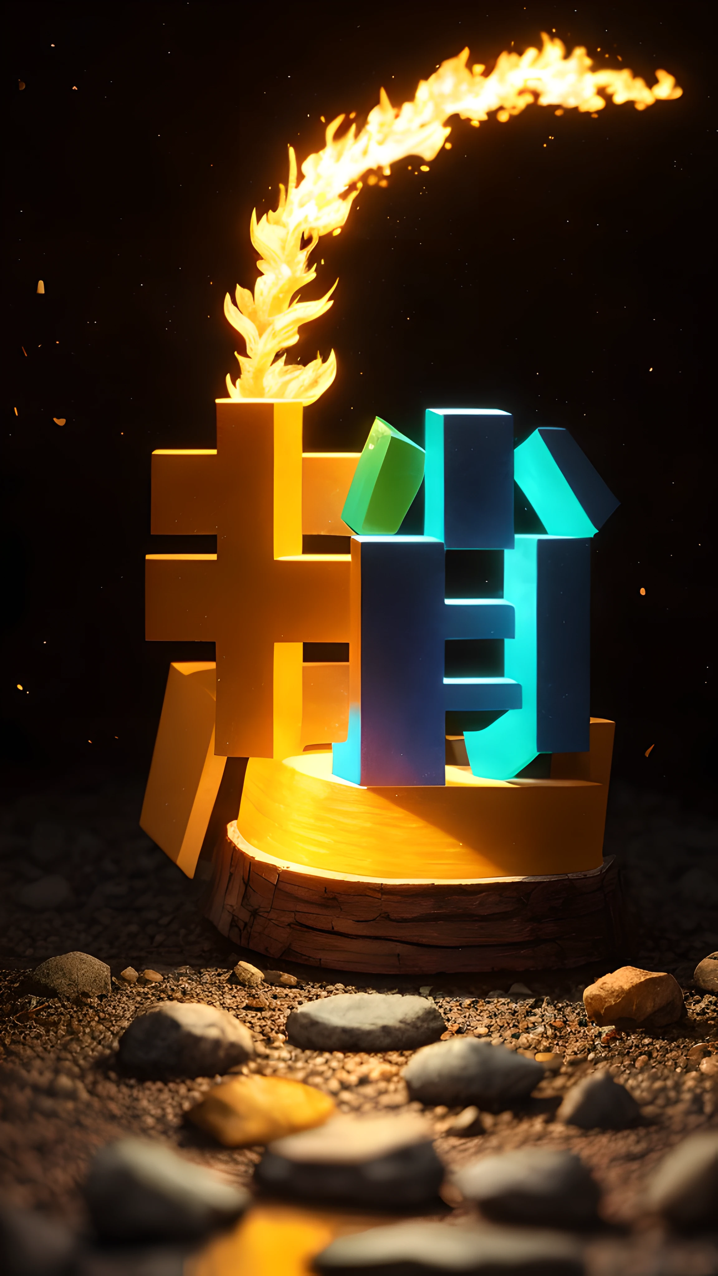 official art, unity 8k wallpaper, ultra detailed, beautiful and aesthetic, masterpiece, best quality, photorealistic, glowworm, in the wood of (firefly:1.3), bonfiredrop of water,Various rocks,((masterpiece)),((best quality)),miniature,8k,octane render,