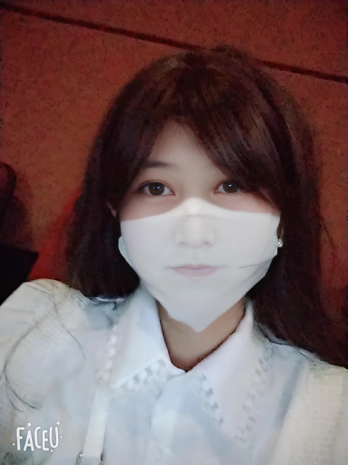 there is a woman wearing a mask and a white shirt, wearing face mask, surgical mask covering mouth, Wearing an all-black door wave mask, Wearing a mask, Mask, wearing face mask, the mask covers her entire face, White mask, medical mask, chiho, komono, the robot wearing her human mask, wearing transparent glass mask --auto