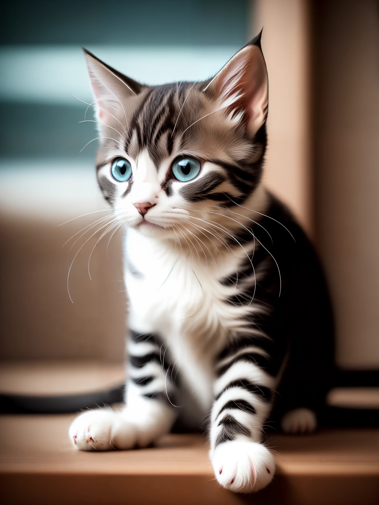 a cute kitten made out of metal, (cyborg:1.1), ([tail | detailed wire]:1.3), (intricate details), hdr, (intricate details, hyperdetailed:1.2), cinematic shot, vignette, centered