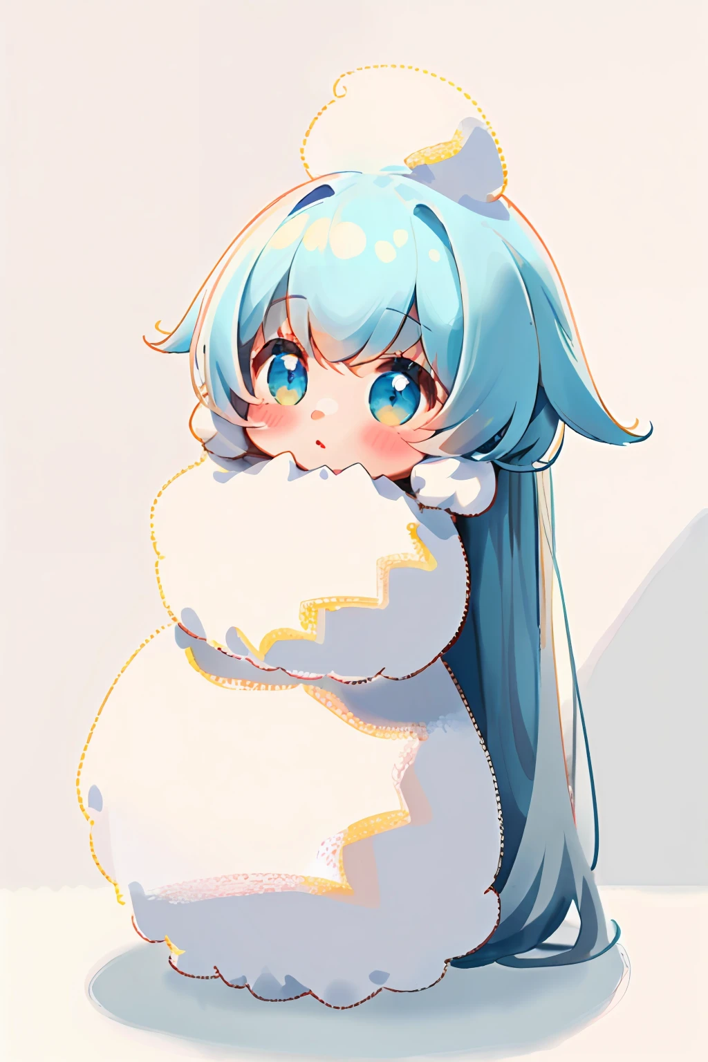 A cute girl who looks like a marshmallow