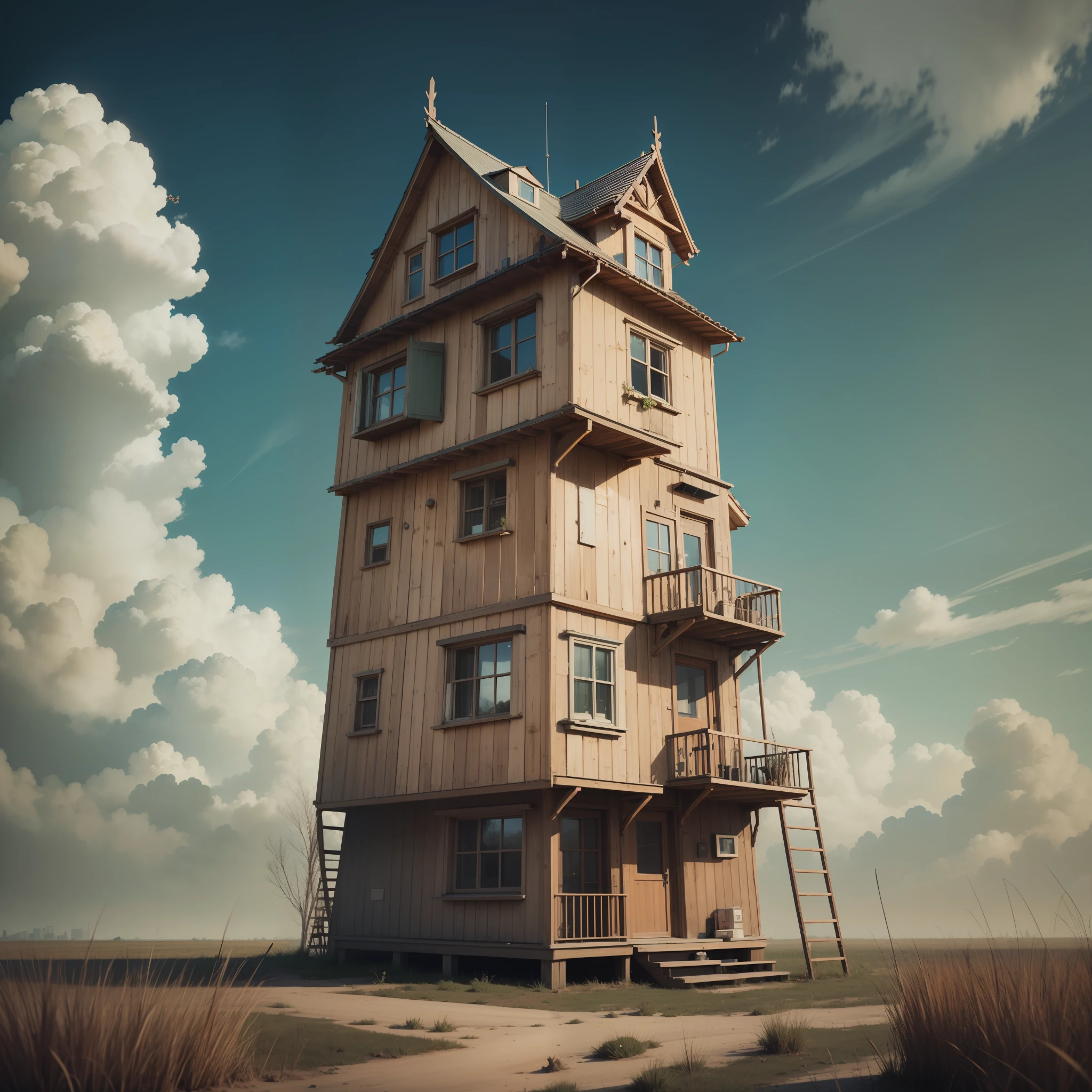 quadratic element,tall house
