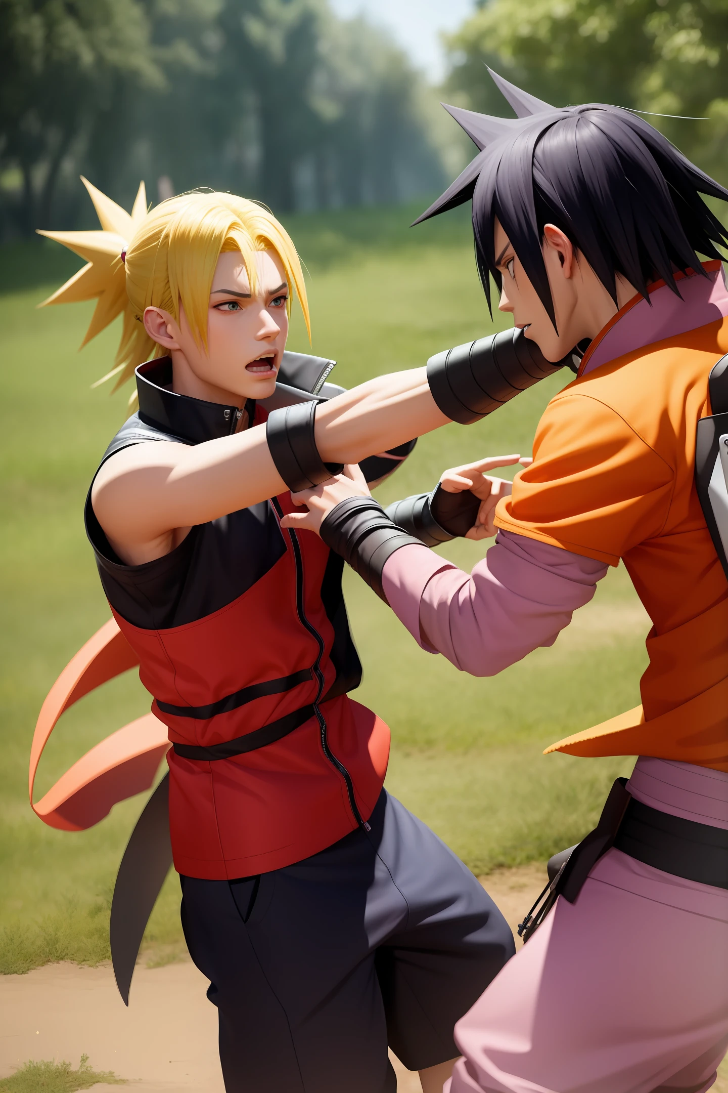 Naruto and Sasuke fight