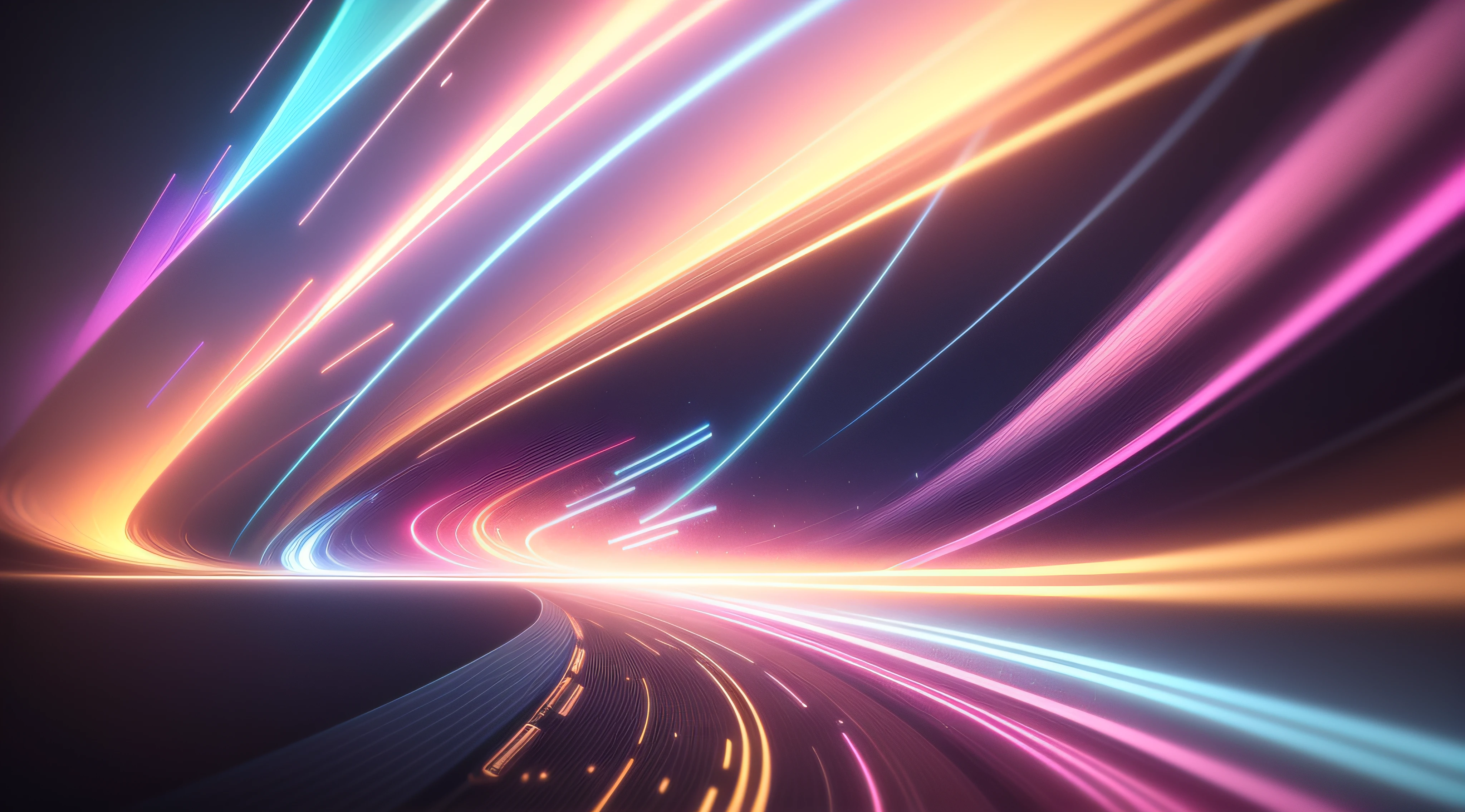 abstract futuristic background with gold PINK blue glowing neon moving high speed wave lines and bokeh lights. Data transfer concept Fantastic wallpaper --auto