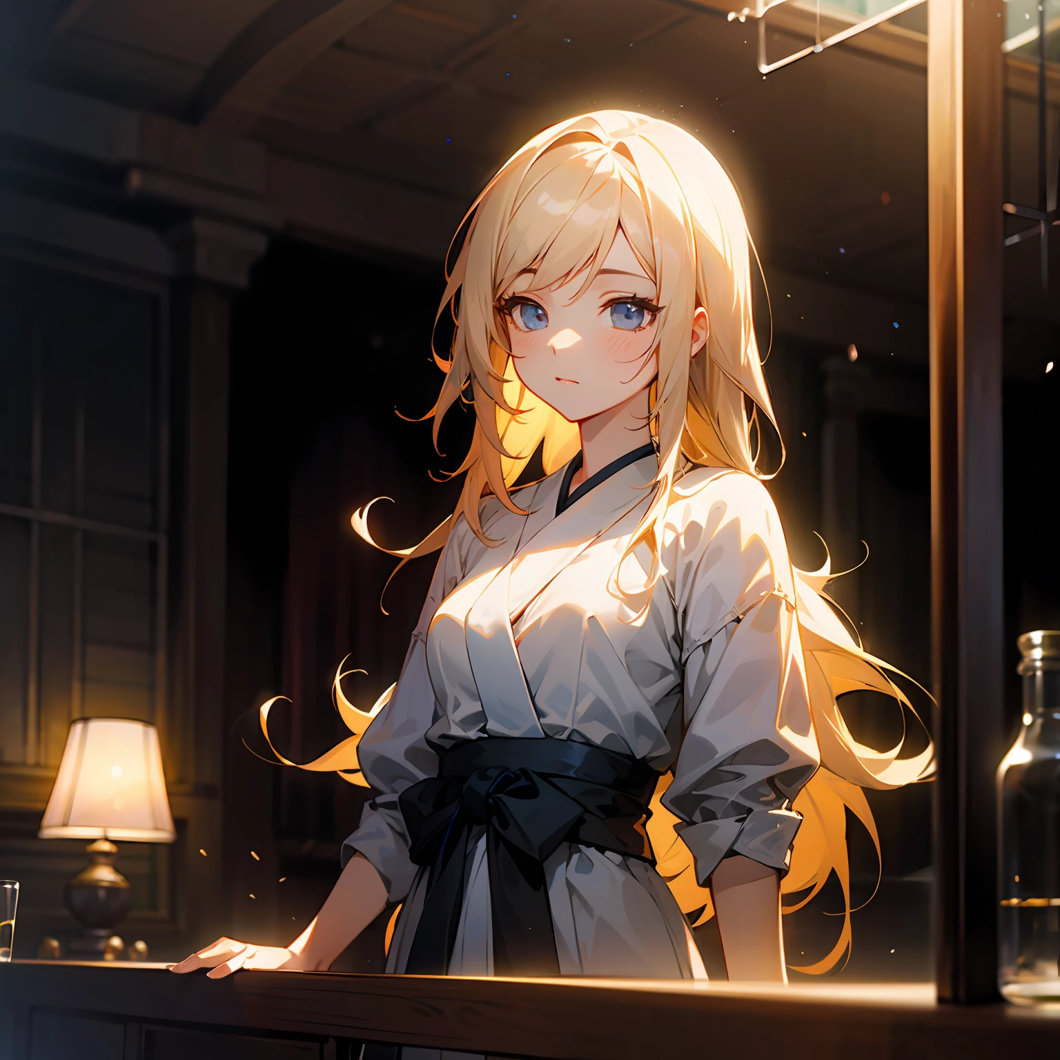 zori,glass,Long-haired girl,Vacated,Light,HD beauty CG