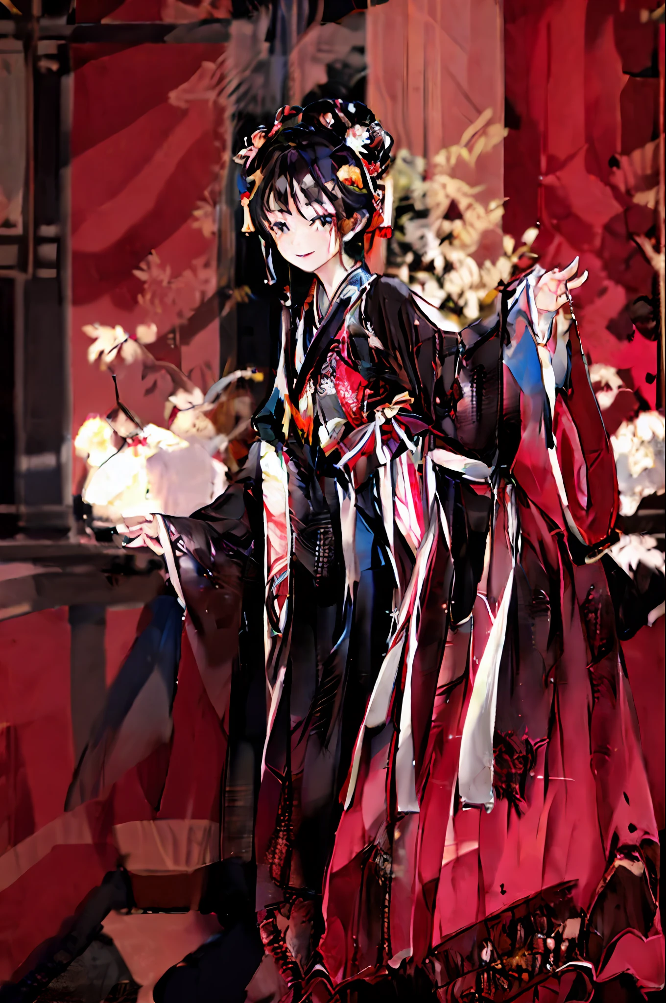 masterpiece, highres, best quality, 1girl solo, kamisato_ayaka, smile, kimono