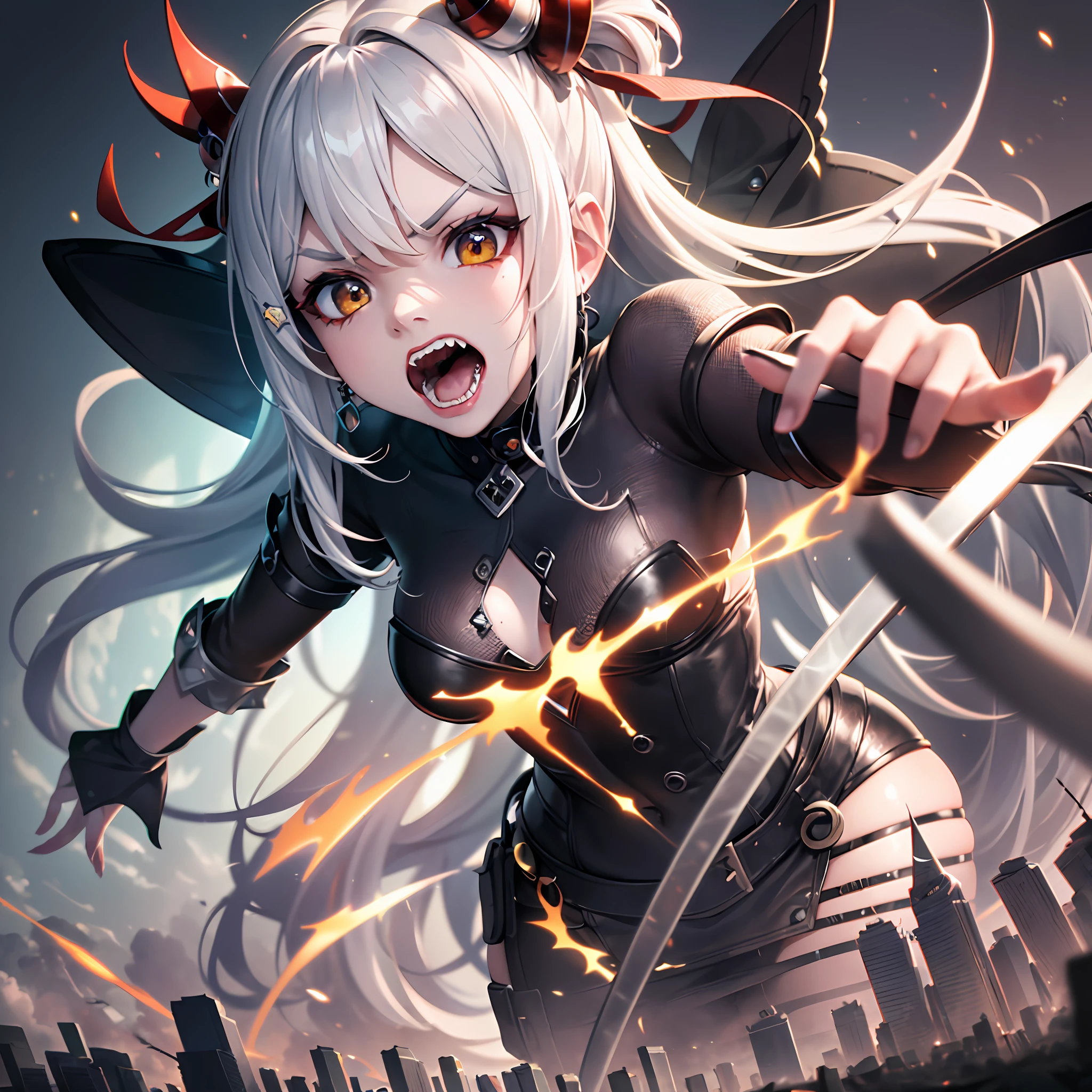 (award winning 8k official art:1.3) of (mad giant zombie (chibi:1.1) gtsgiga, open mouth, monstrous, breaking:1.3), angry, ferocious, good fingers, night, extremely detailed background, sweet, front, epic, (masterpiece:1.4), (best quality:1.4), Amazing, beautiful, finely detailed, (Depth of field:1.4), extremely detailed 8k, stunning, (light reflections:0.5), (crisp:1.5), red twin tails, vibrant, (edge detection:1.2), absurdres, impressive, 120mm, clear, powerful