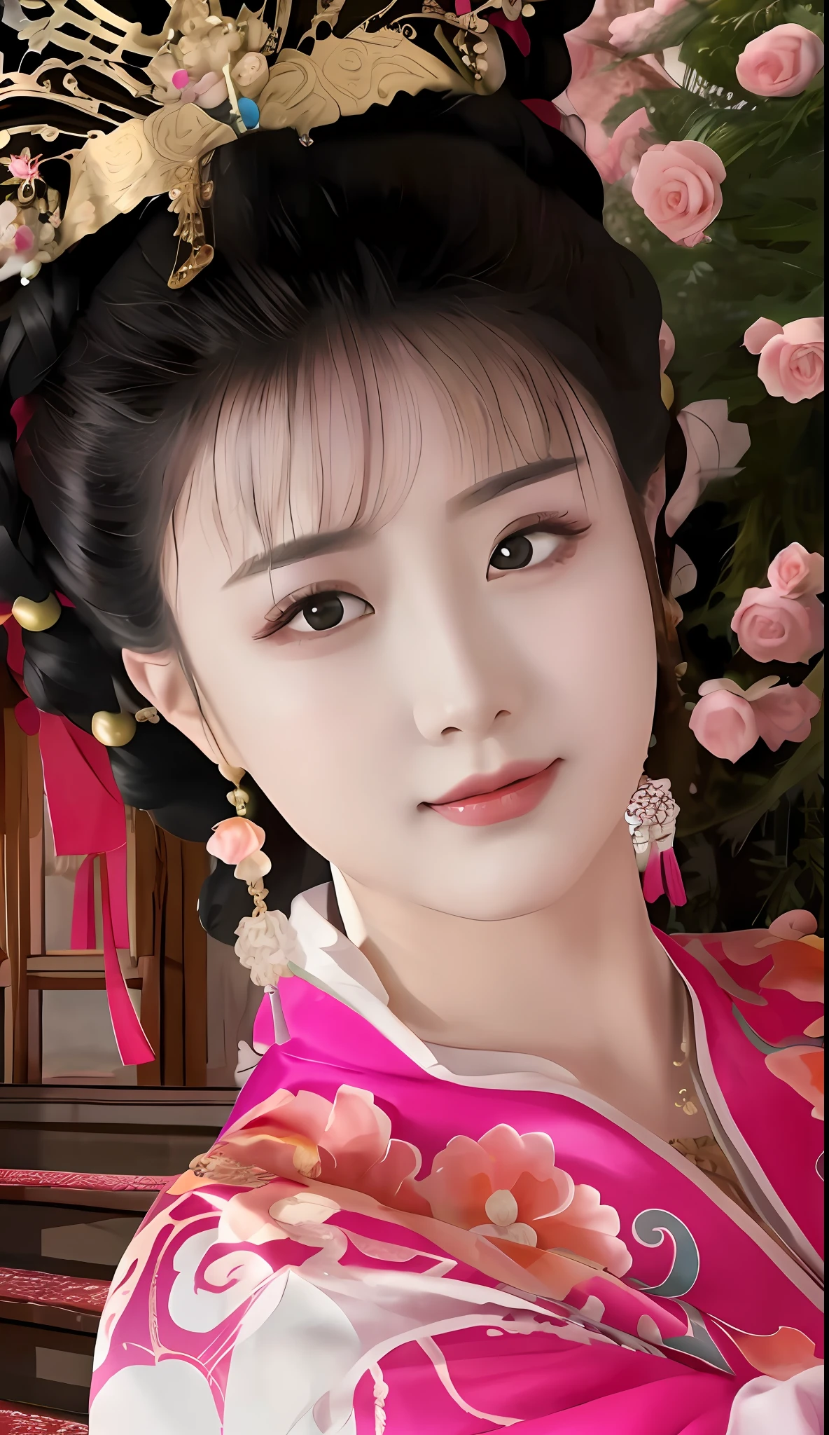 Araki woman in pink kimono,Wearing a flower hat, Palace , A girl in Hanfu, ancient chinese beauti, Princesa chinesa antiga, Beautiful rendering of the Tang Dynasty, Inspired by Qiu Ying, Traditional beauty, Guviz-style artwork, Inspired by Lan Ying, China Princess, Beautiful character painting, Chinese girl, Wearing ancient Chinese clothes