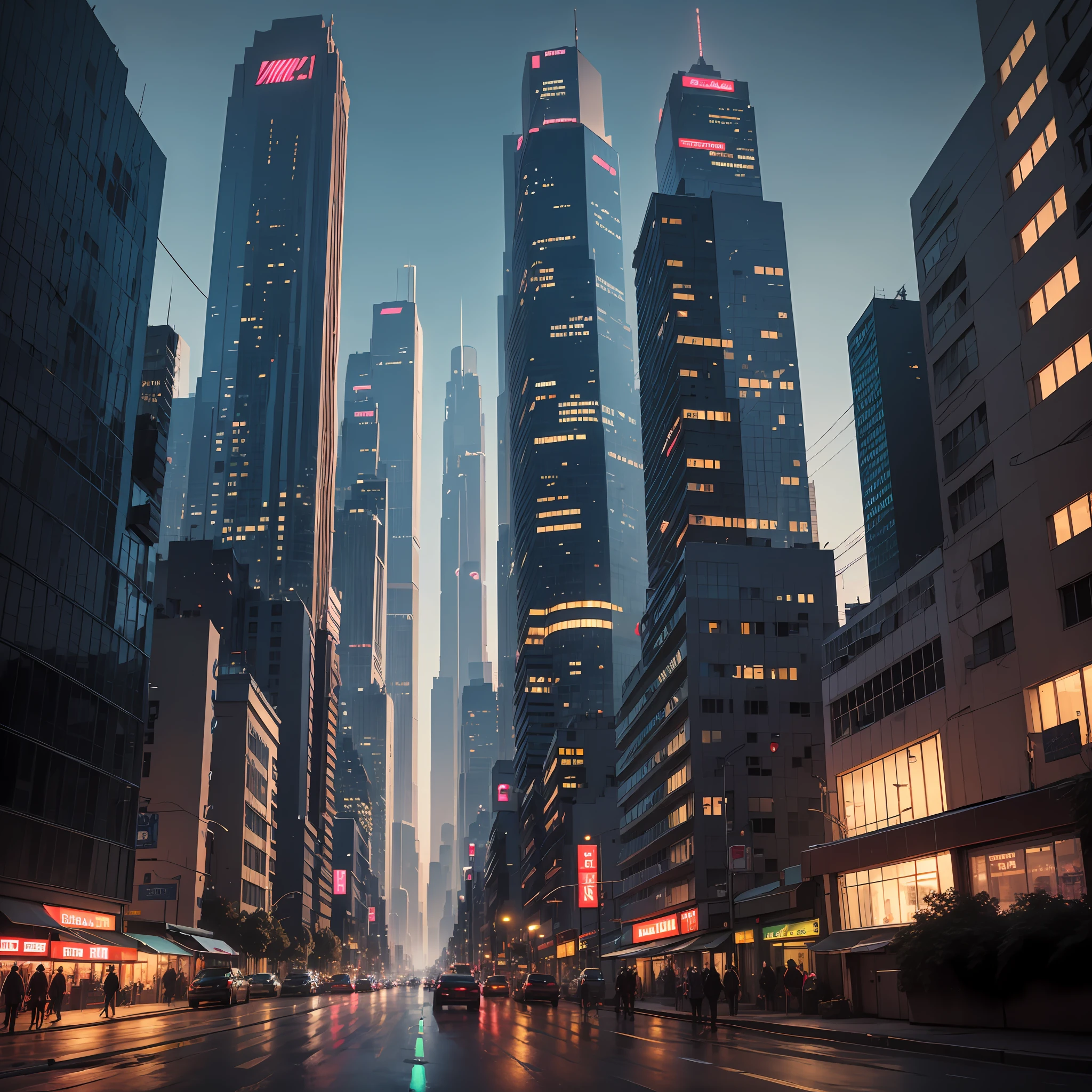 Cyberpunk city,Full of technology,A constant stream of vehicles,tall house,the night --auto