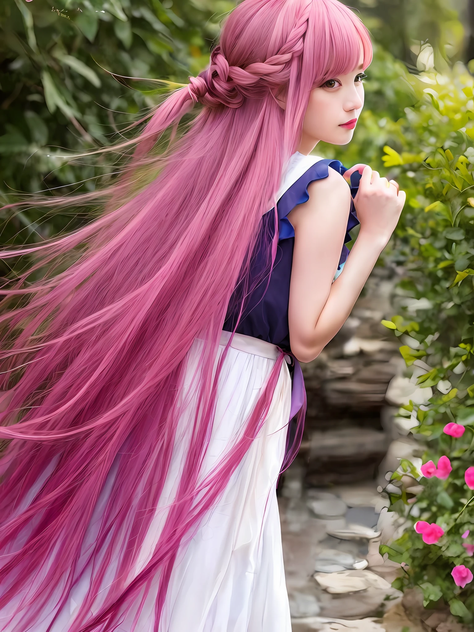 (zero-shot,zh-CN) nakeness,An idyllic natural setting,Soft light with gradient skyline,Living vegetation and atmospheric details,Delicate and slender character lines,Character characteristics unknown,But sucking is eye-catching;Use imaginative descriptions,Create images that come to life。