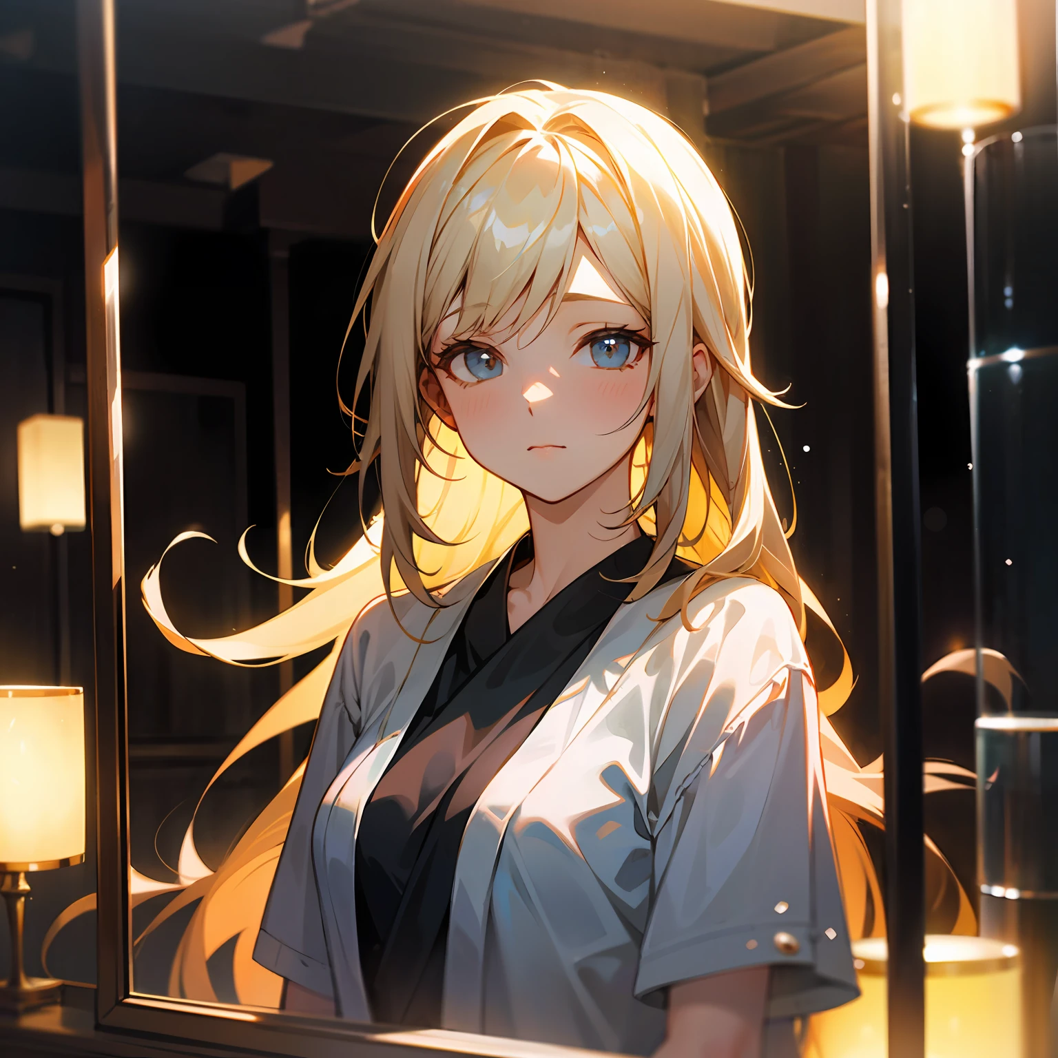 zori,glass,Long-haired girl,Vacated,Light,HD beauty CG