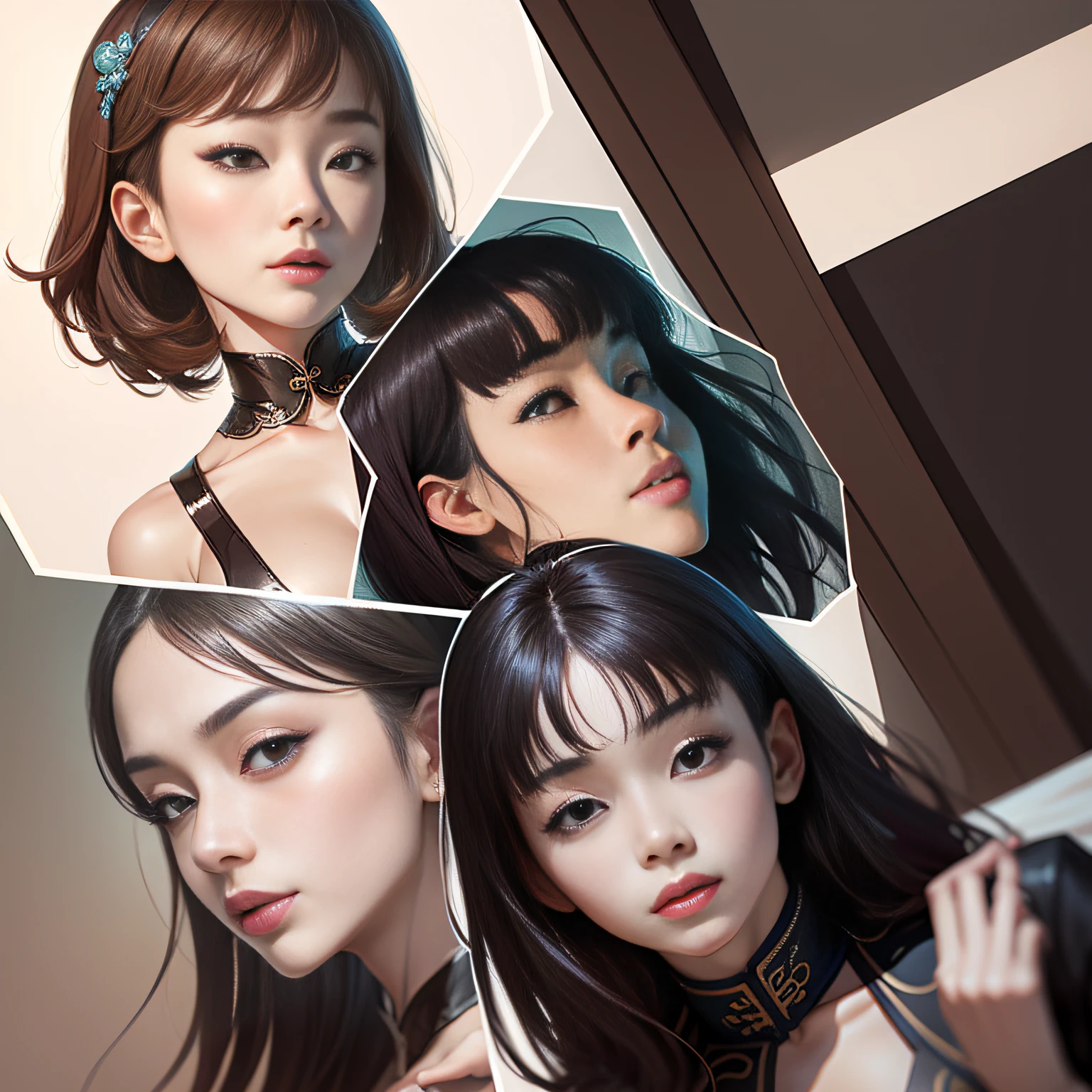 1girll，Arad woman, with short hair, heise-lian yan fang, xintong chen, wenfei ye, Lu Ji, xue han, Yun Ling, lulu chen, Wu Liu, song nan li, Lee Ji-eun, Lee Ji-eun, Inspired by Tang Yifen, yanjun cheng