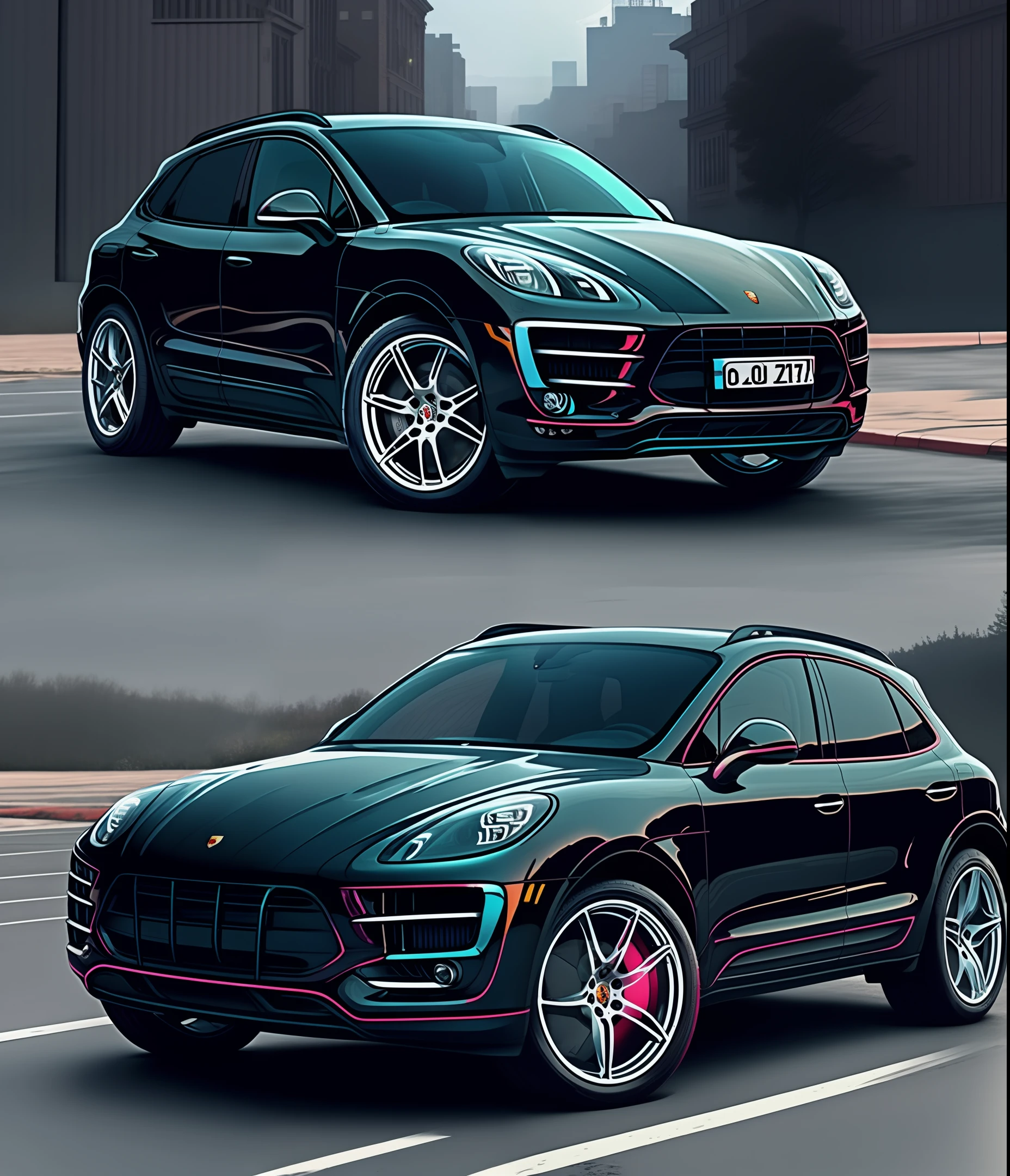 Porsche Macan,black in color