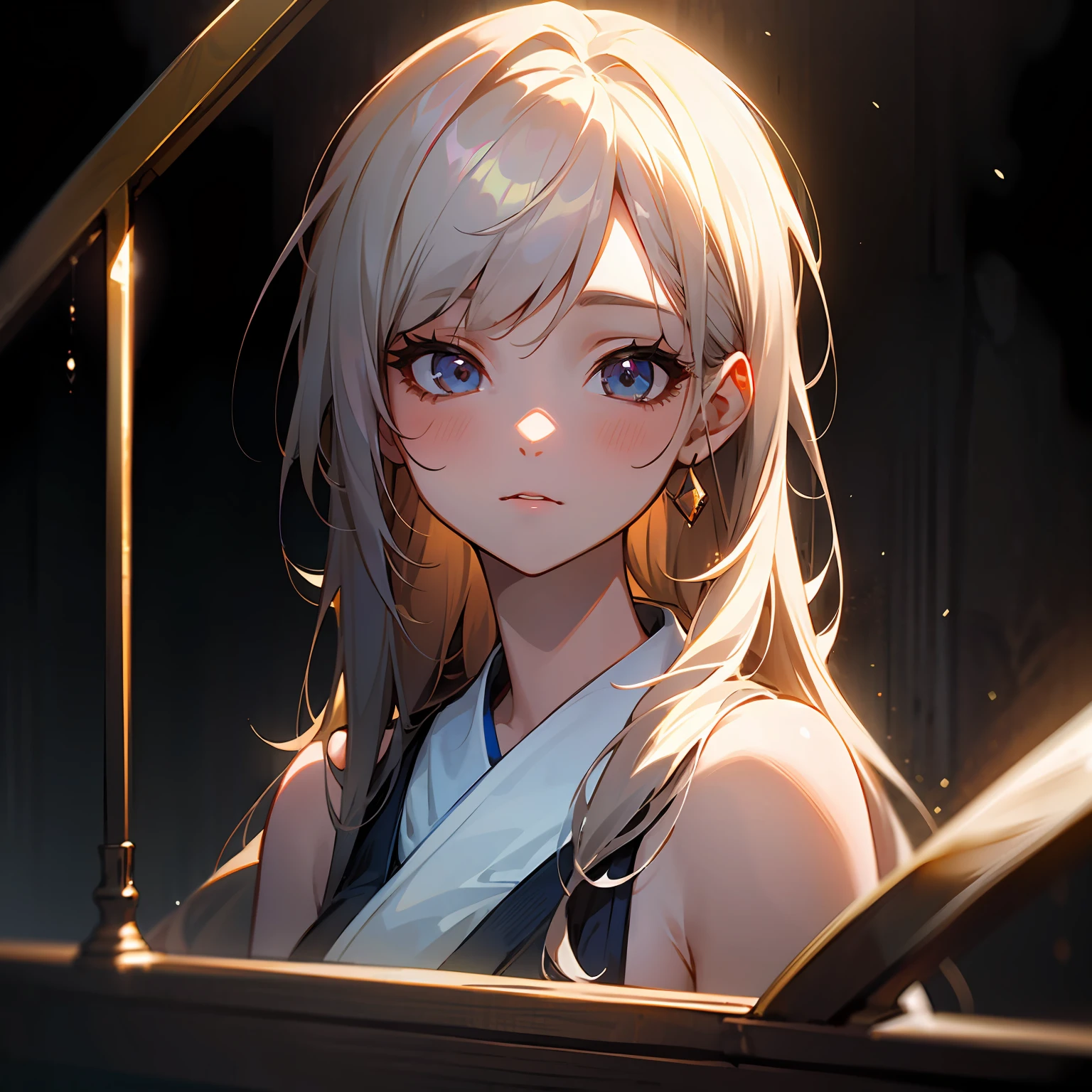 zori,glass,Long-haired girl,Vacated,Light,HD beauty CG