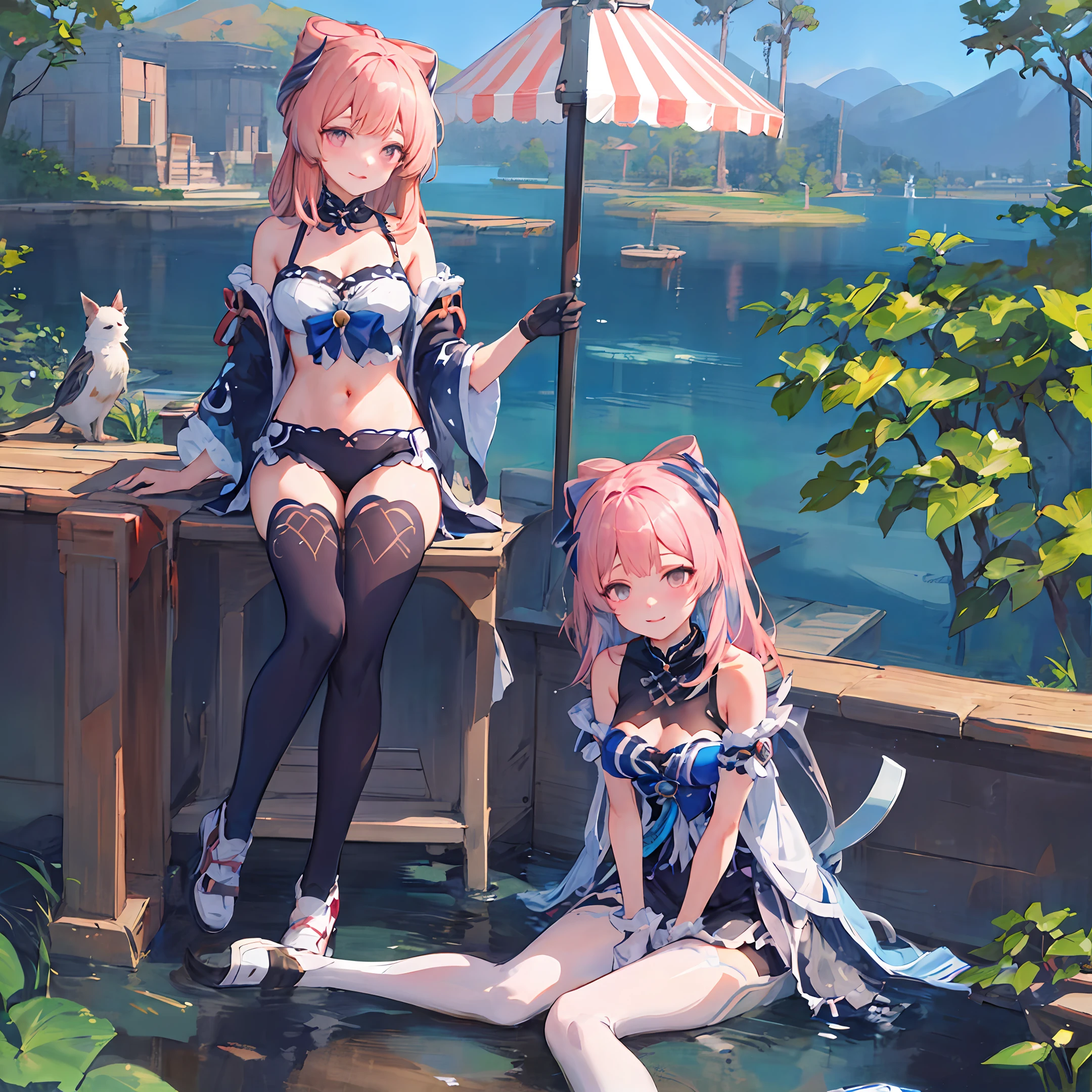 There is a woman sitting on a chair,with pink hair, Guviz-style artwork, Guviz, seductive anime girls, Guweiz in Pixiv ArtStation, inspired by Yanjun Cheng, Guweiz on ArtStation Pixiv, Deviantart ArtStation CGSCOSIETY, Digital art on Pixiv, guweiz masterpiece