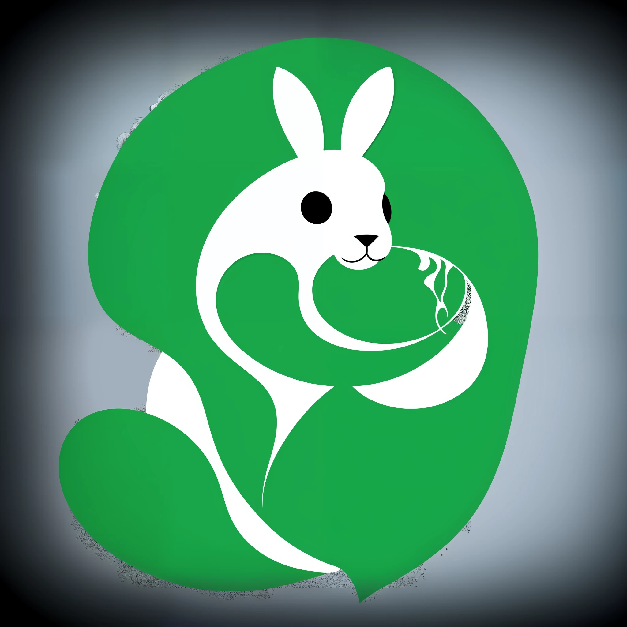 Logo of a white rabbit licking, the logo name is The Eyes