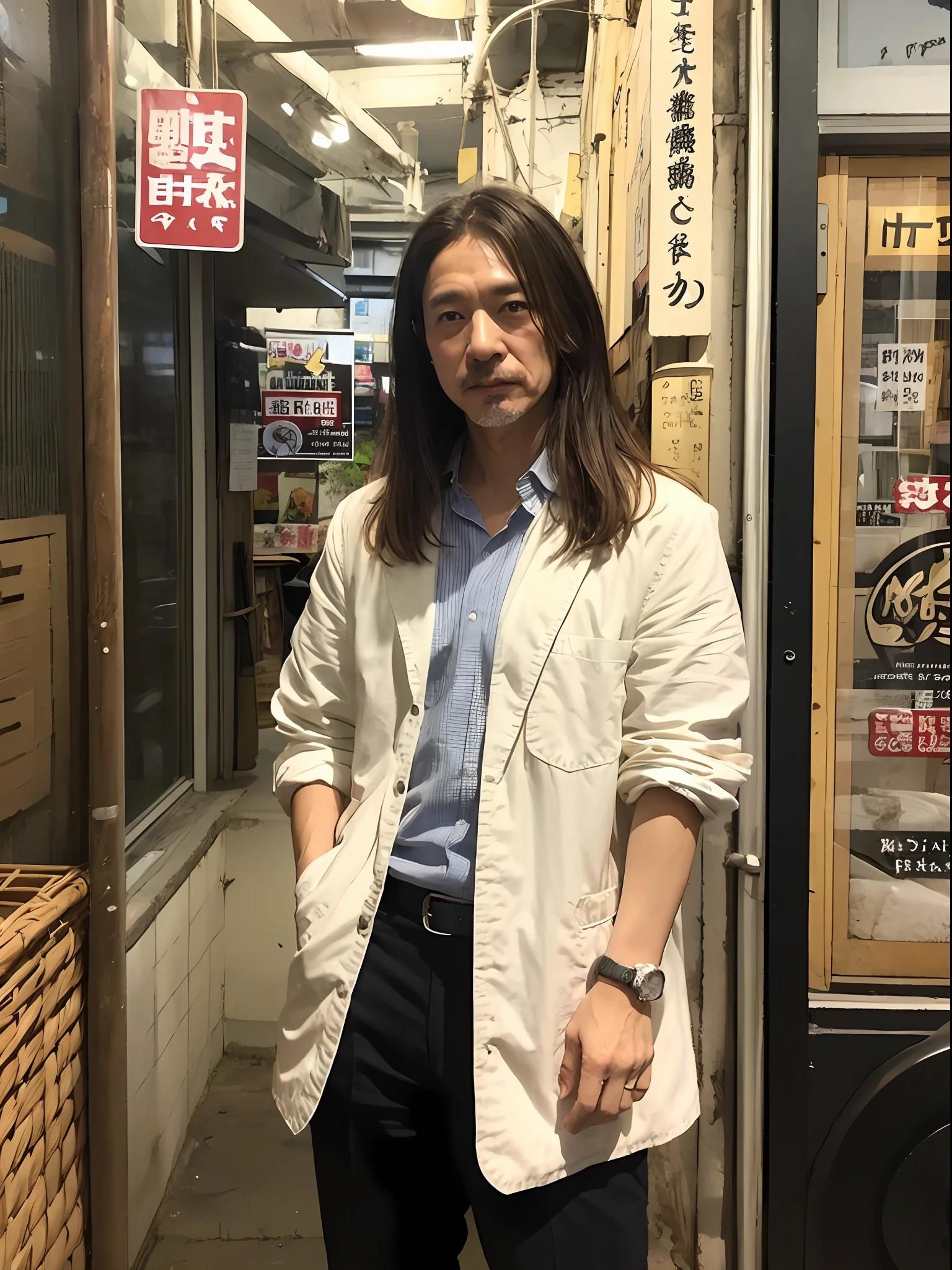 ​masterpiece、top-quality、1 male、Uncle、50 years old、japanes、izakaya