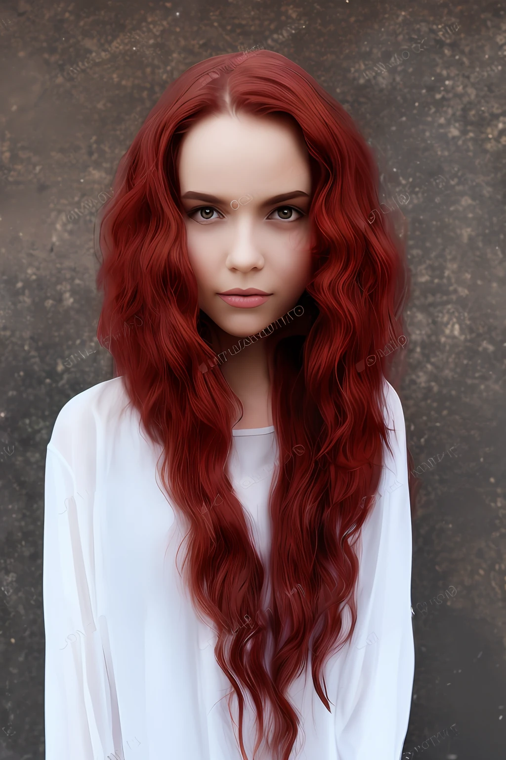 Girl with long red hair@