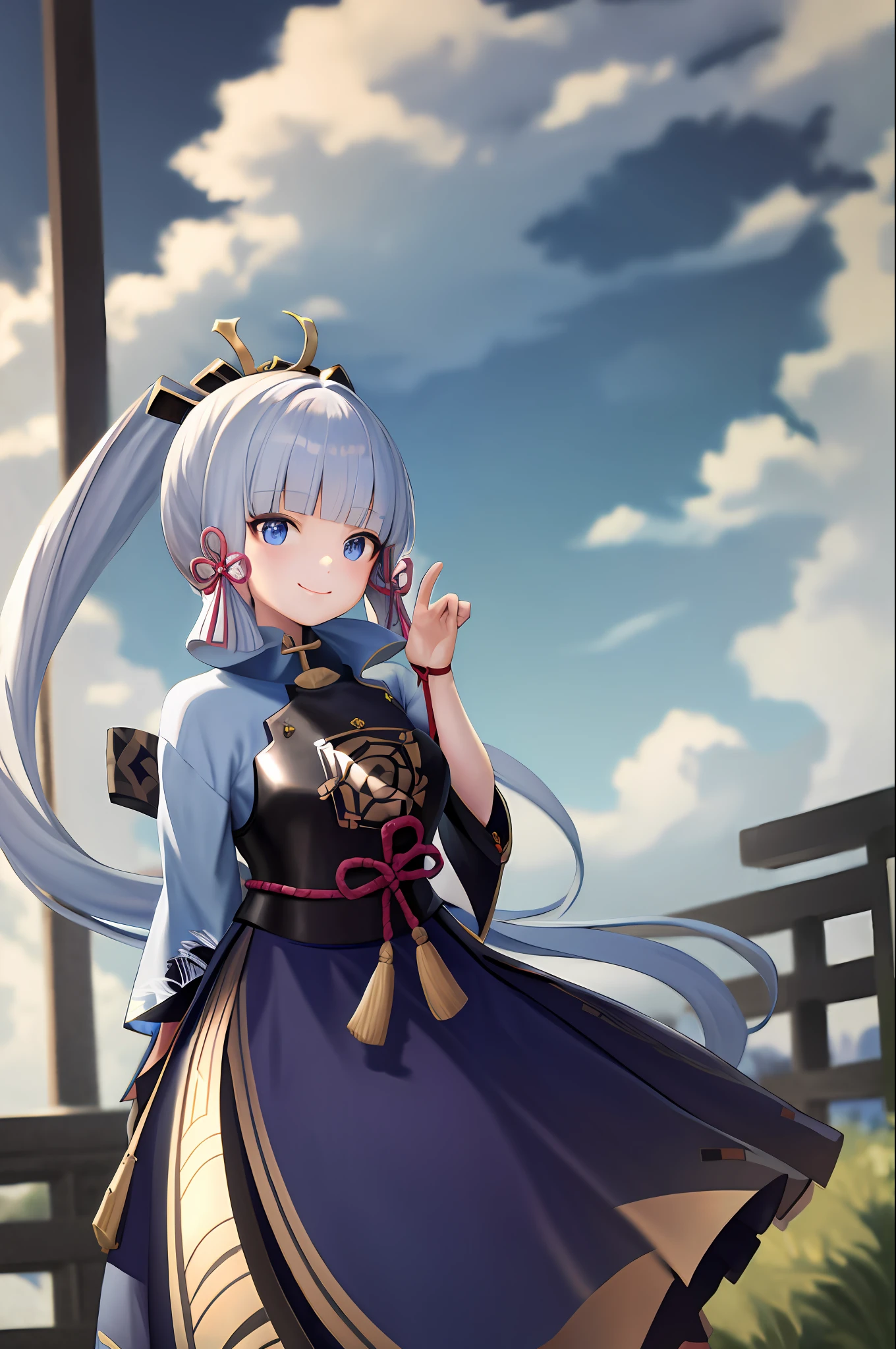 masterpiece, highres, best quality, 1girl solo, kamisato_ayaka, smile, kimono