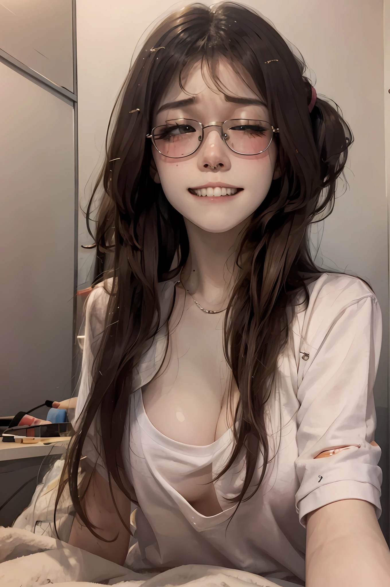 Wide smile, smile with teeth