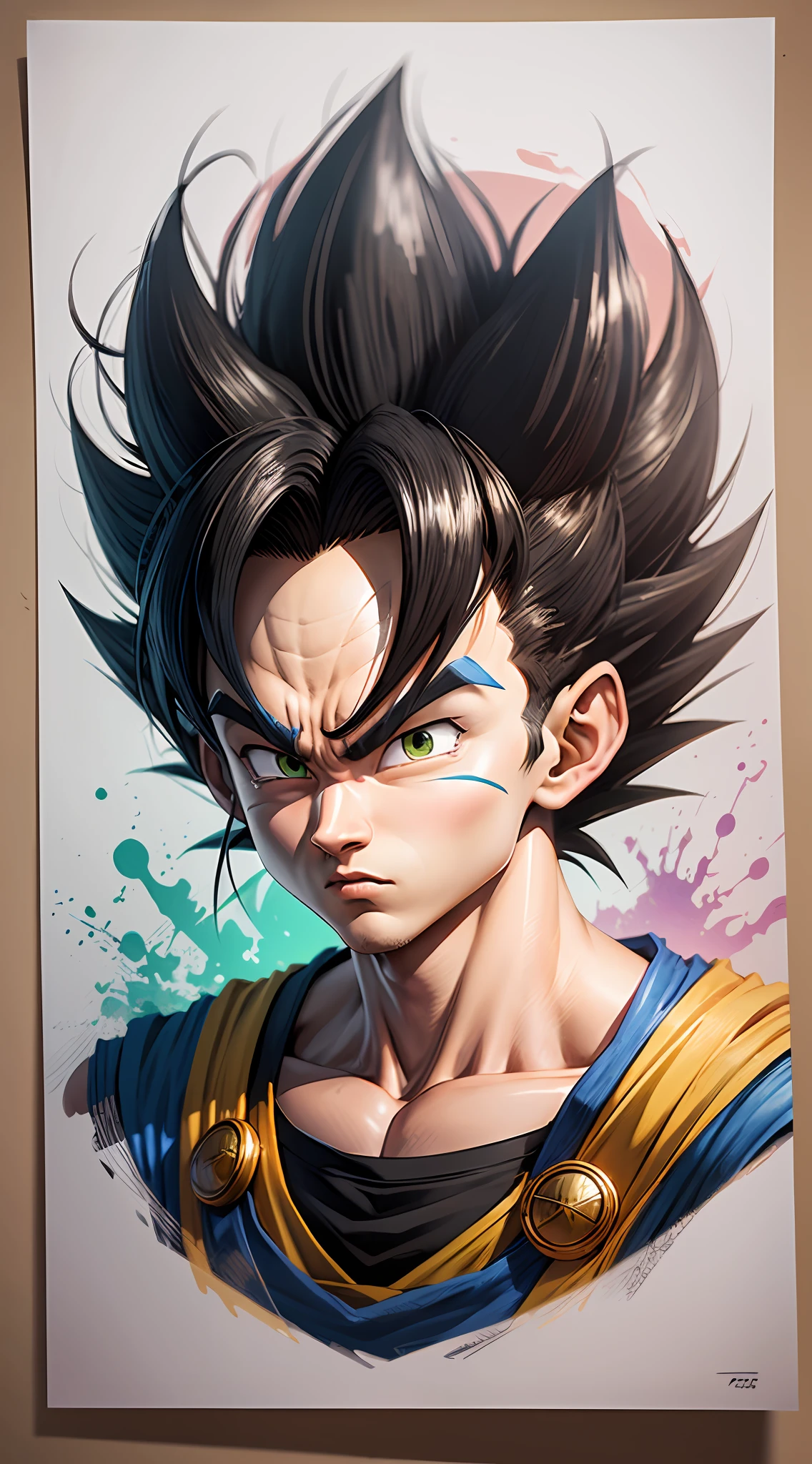 Dragon Ball Goku consists of - Art - O - Dragon, hand drawn, pencil ink, Vegeta, with Vegeta hair, Prince Vegeta, Dragon Ball Art Style, Wild Spike Black Saiyan Hair, Akira Toriyama style, Dragon Ball concept art, inspired by Seki Toriyama, Dragon Ball style, HD artwork, character Dragon Ball, Dragon Ball Z style --auto --s2