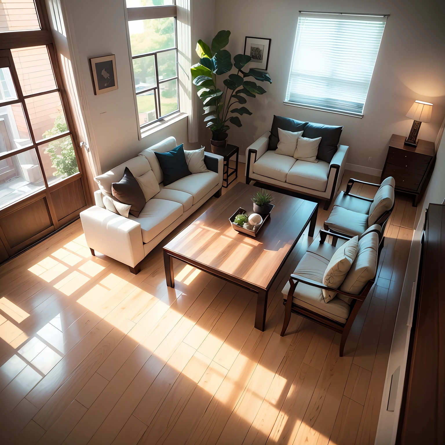 Let's say you're an architect,Proficient in house environment analysis,And have an in-depth understanding of improving residential comfort。ao mesmo tempo,You have a deep knowledge of Chinese architectural feng shui layout,Create a set of floor plans,Interior model diagram,Top view, etc. to show a set of well-laid out feng shui pictures。 --auto