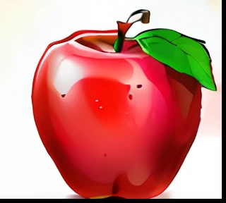 This image shows an apple with a leaf, Red apple,water dripping, candy apple, apple, an apple, apple design, apple logo, apples, 2 5 6 x 2 5 6 pixels, apples, personal profile picture, with apple, red apple, took on ipad, 2 d cg, no gradien, delicacy, Digital art, Digital art