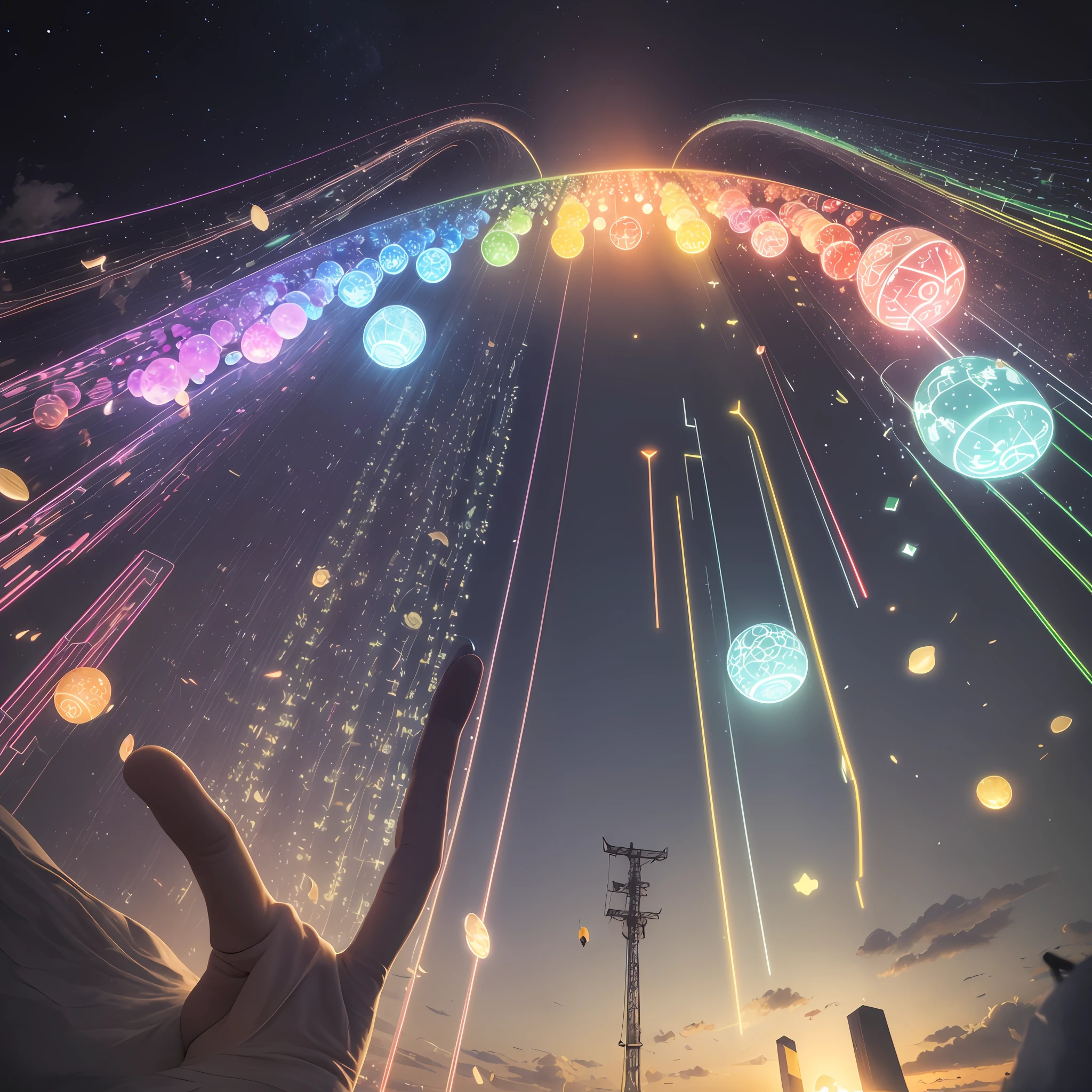 Molecules of the same size as each wavelength of visible light are collected in a certain range、When illuminated by light, lighting is created in the air。 --auto