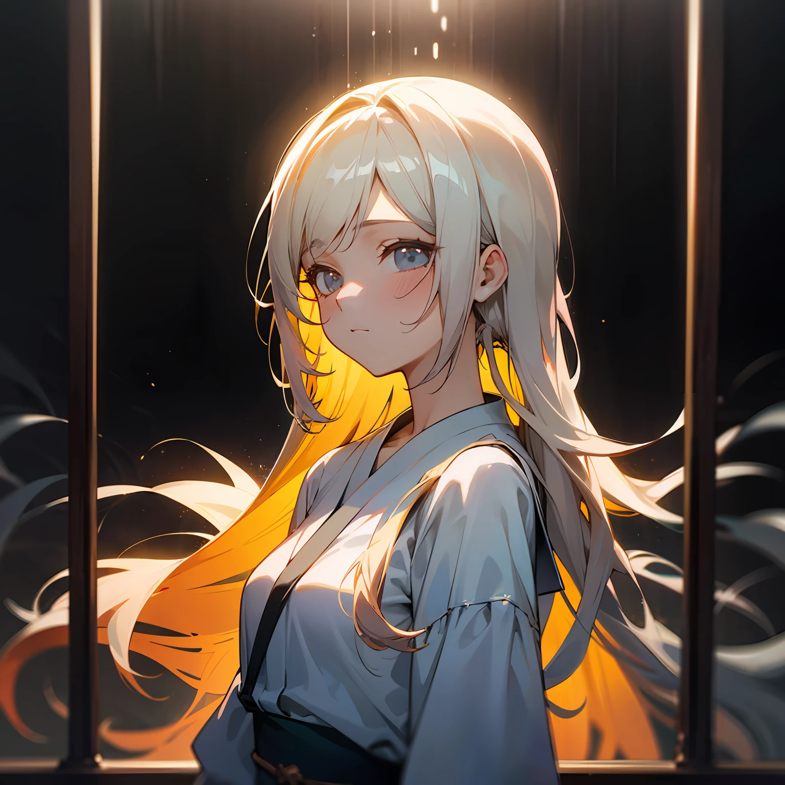 zori,glass,Long-haired girl,Vacated,Light,HD beauty CG