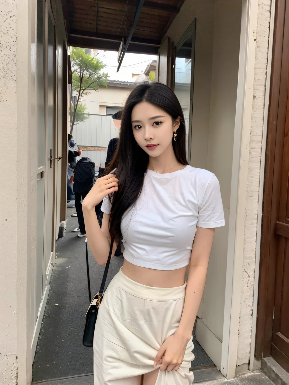 ,Masterpiece, Best quality,8K, 超高分辨率,Reallightandshadow,Cinema lenses,(beautidful eyes:1.1), ((中景 the scene is,The upper part of the body)),dynamicposes,In an ancient temple,The goddess sits quietly on top of the lotus,White clothes like snow。Cigarette smoke,Illuminate the entire space。She held a white staff,It seems to convey a blessing and wisdom。Everyone felt the unique power in her,As if able to dispel all confusion and pain。