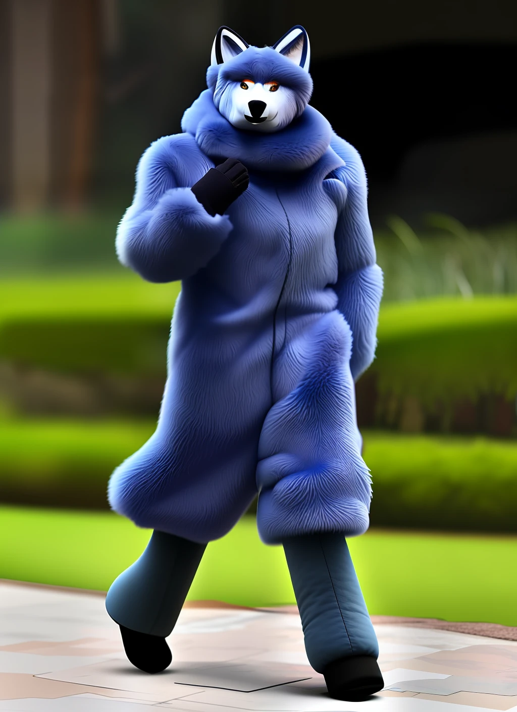 Blue furry Zhengtai wolf