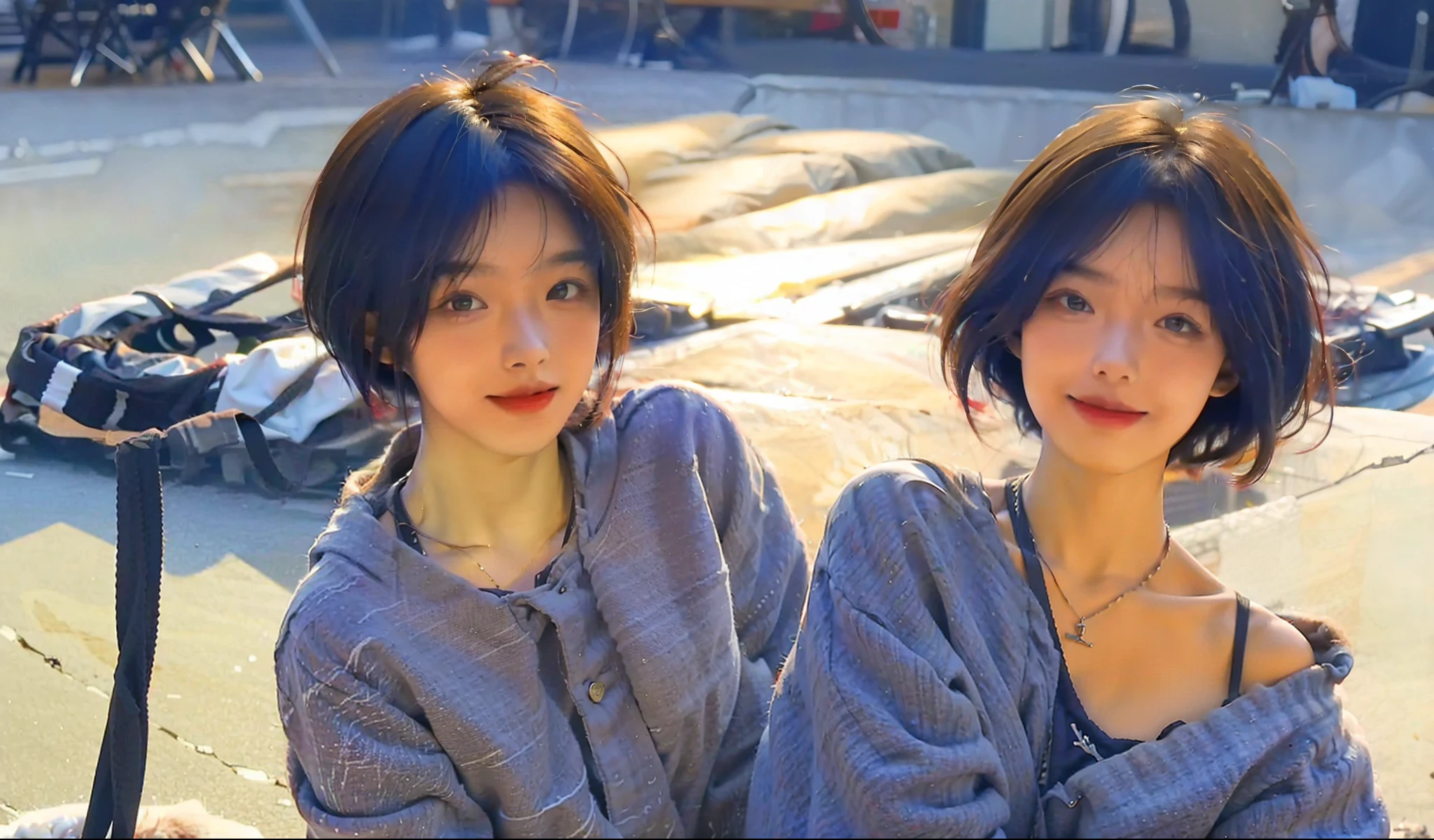 1girll, bshoulders, ssmile, adolable, Waist up
Best quality,tmasterpiece,(Photorealsitic:1.4)A girl with short hair