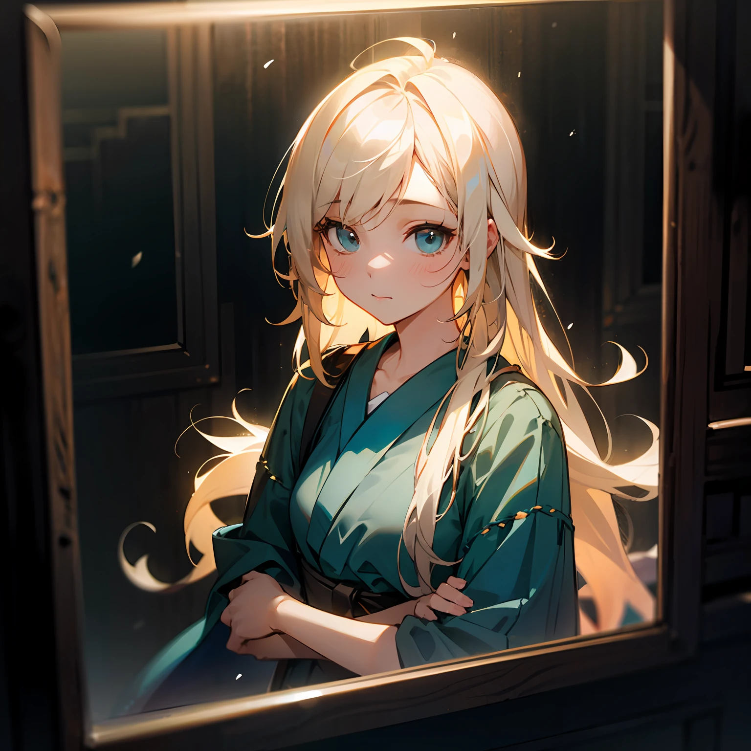 zori,glass,Long-haired girl,Vacated,Light,HD beauty CG