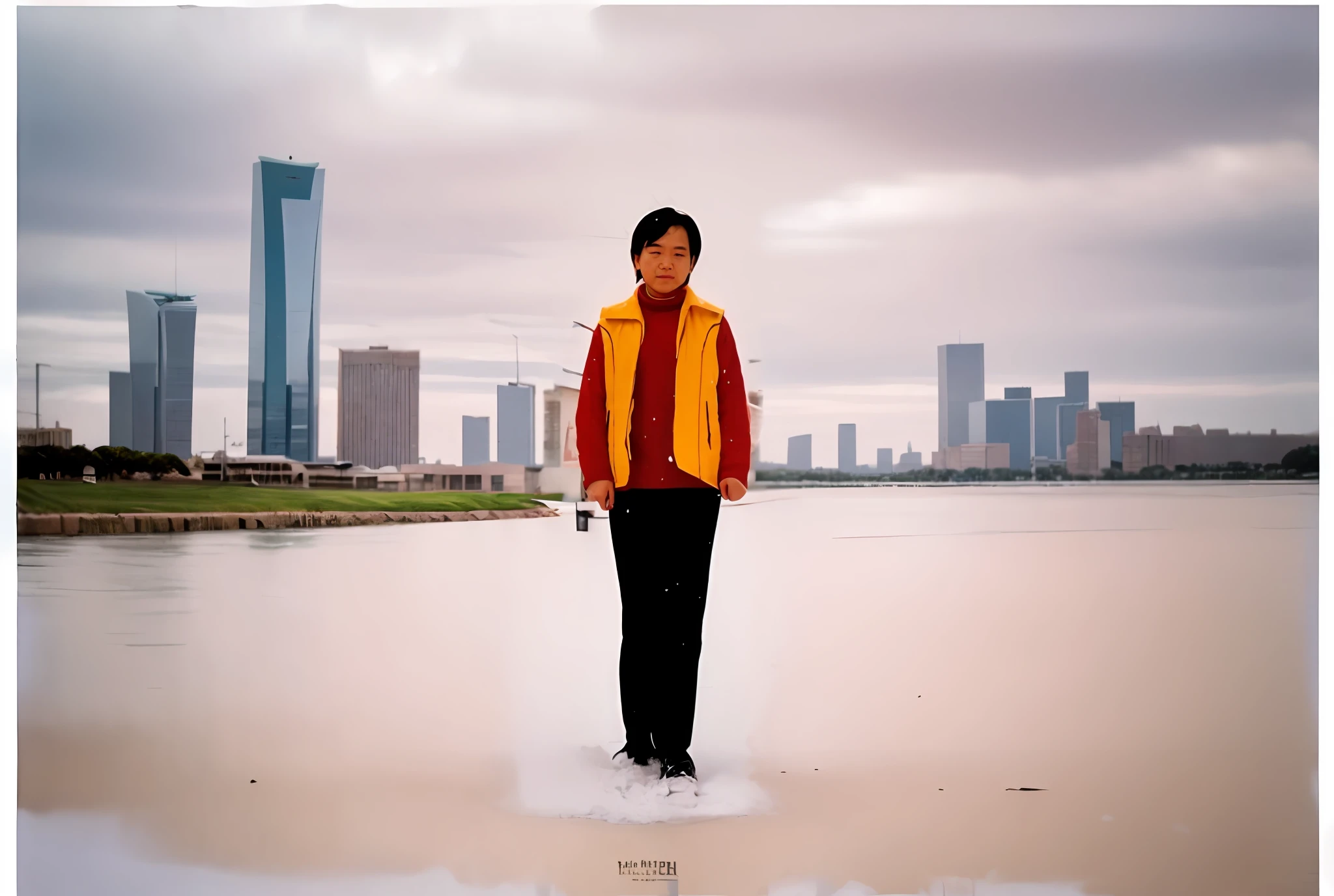 The background is a sci-fi futuristic city,Now on the grass,Very nice place,