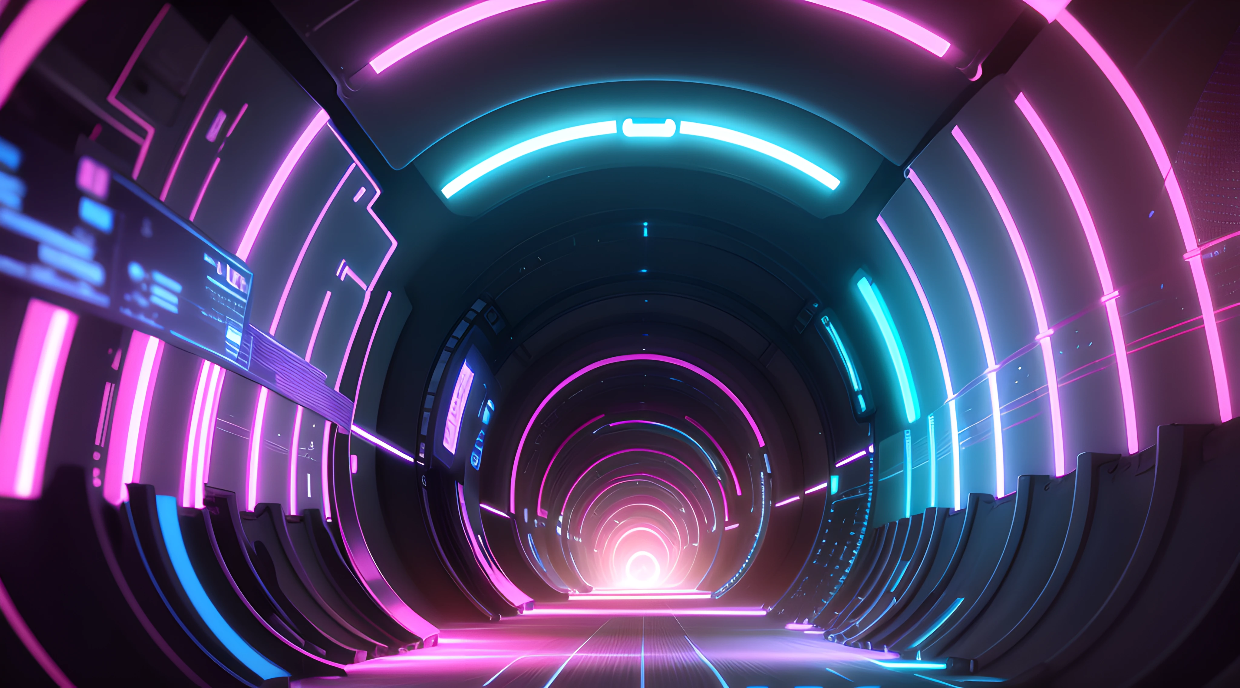 abstract futuristic background portal tunnel with pink blue glowing neon moving high speed wave lines and bokeh lights. Data transfer concept Fantastic --auto