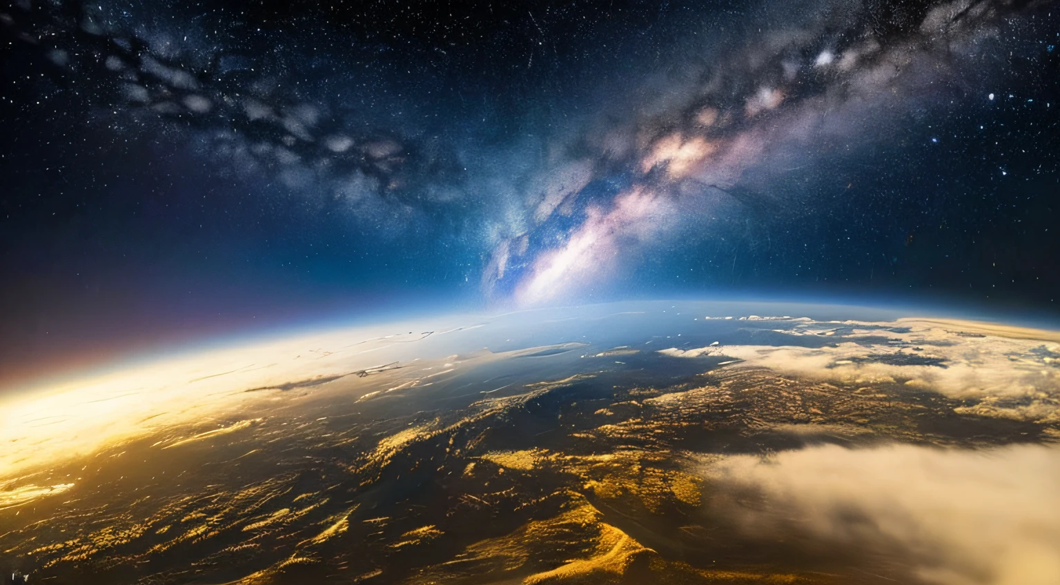 (最好质量、high picture quality:1.2、Crisp focus:1.2)(realisic、photoreallistic:1.37)、Round Earth seen from space、Sunlight Red Light、thunder clouds、stratosphere、satellite、comets、Milky way