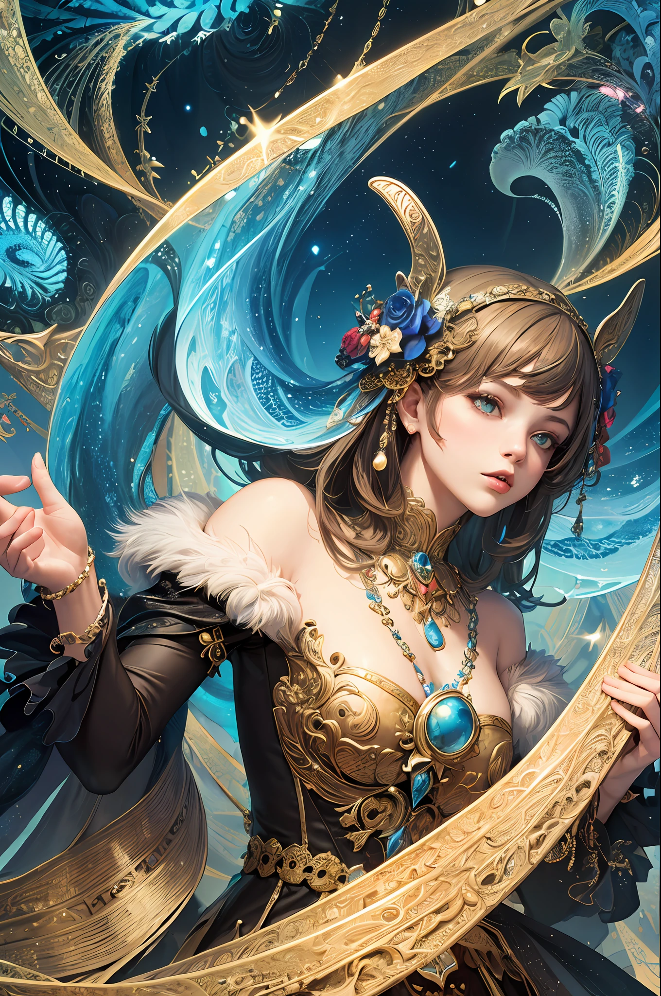 (masterpiece, top quality, best quality, official art, beautiful and aesthetic:1.2), (1girl), extreme detailed,(fractal art:1.3),colorful,highest detailed