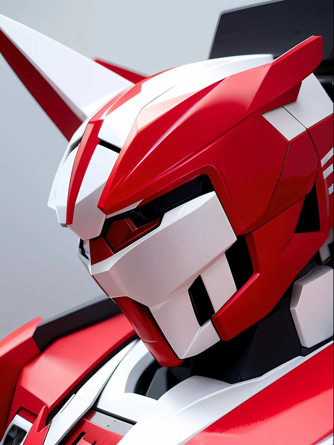 Close up of red and white robots, gundam style, Extreme Gundam, anime mecha aesthetic, cool mecha style, Mobile Suit, mecha art, Detailed anime artwork, modern mecha anime, bunny head,Grand background --auto
