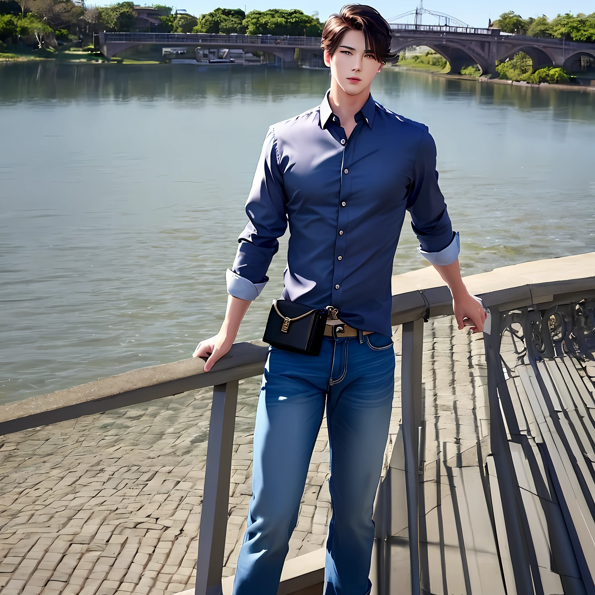 Character 1:The tough, sharp silhouette is handsome,Calm and restrained, showing the majesty and aura of the superior everywhere,This is at least a man in his thirties。
Character 2:Clear eyes,The bridge of the nose is straight and straight,Purse your lips slightly,Simple clean shirt jeans,1.8 meters tall,Legs are straight and thin,It reveals a bit of youthful vulnerability and slenderness。