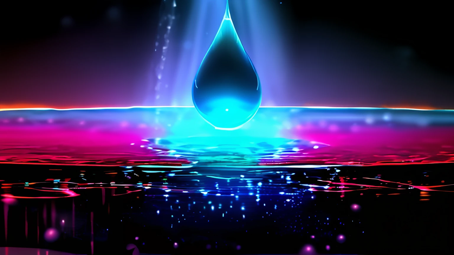 Close-up of a drop of water on a black surface, dripping light drops, water dripping, water dripping, sprinkles of rain, Blackwater background, 4 k hd wallpapear, glowing threads of drop, Mirror dripping, condensation droplet render, amoled wallpaper, drippy, water dripping, The drops