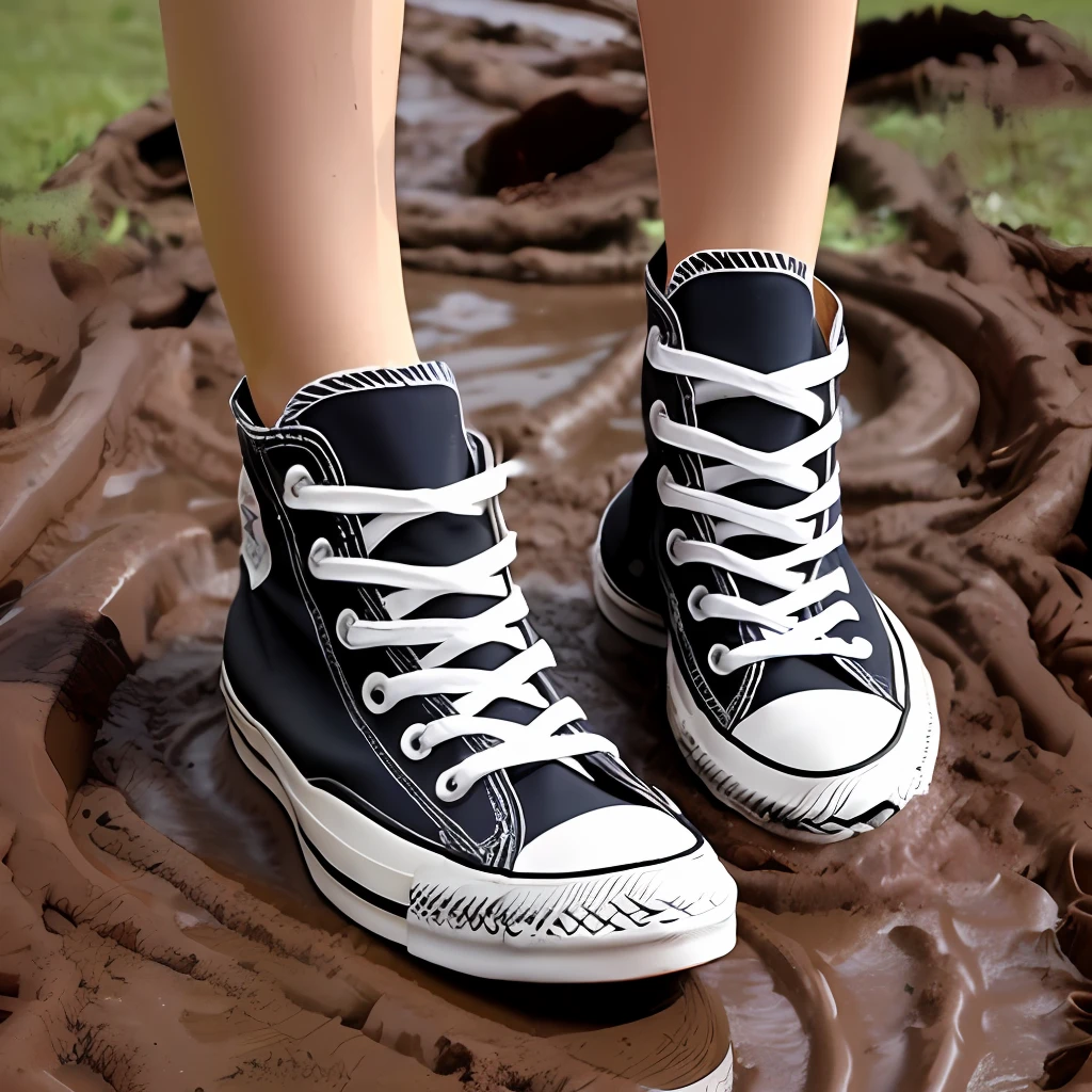 Converse covered in mud