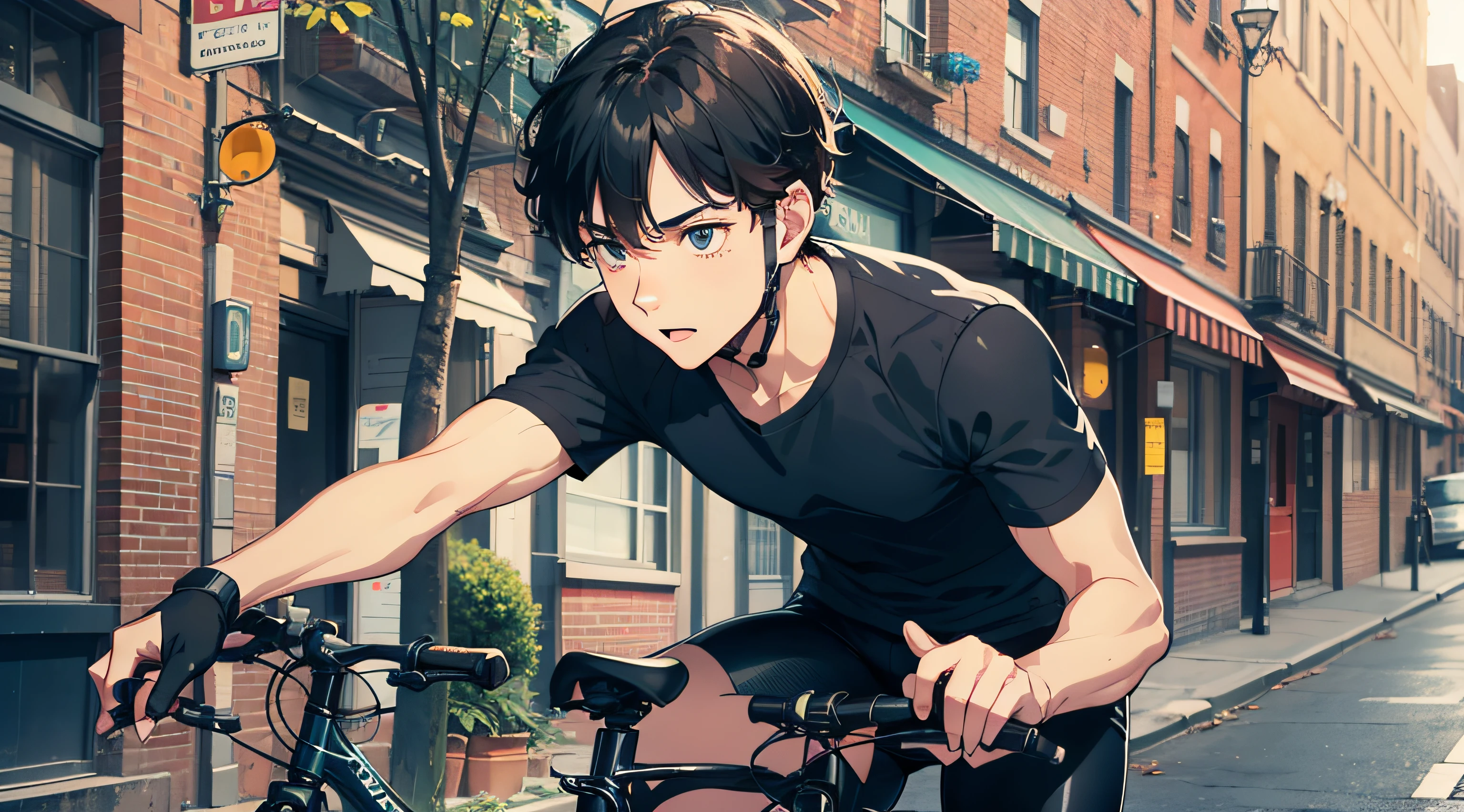 24-year-old boy,Riding a bicycle