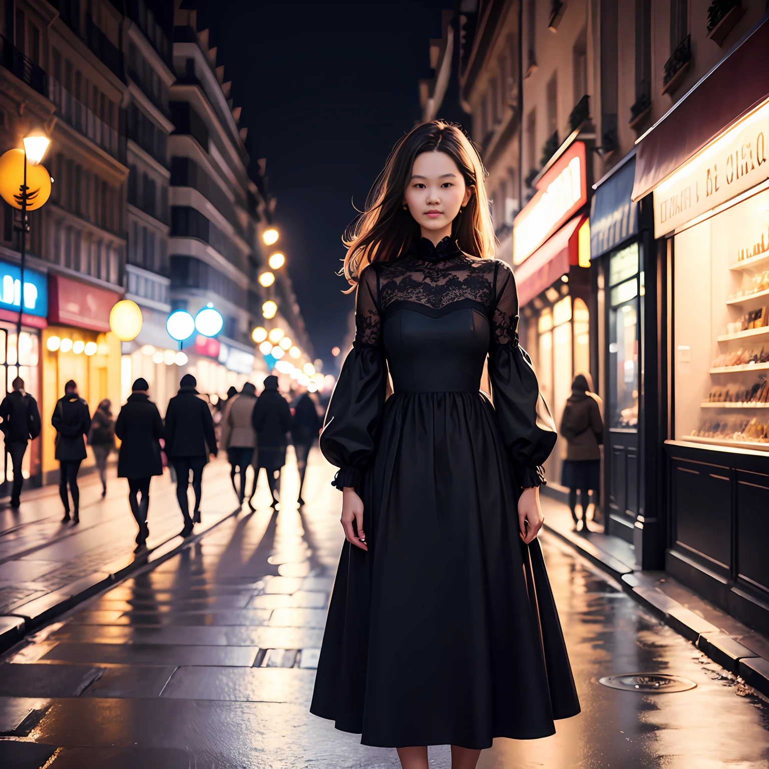 offcial dress,Paris,Street at night --auto