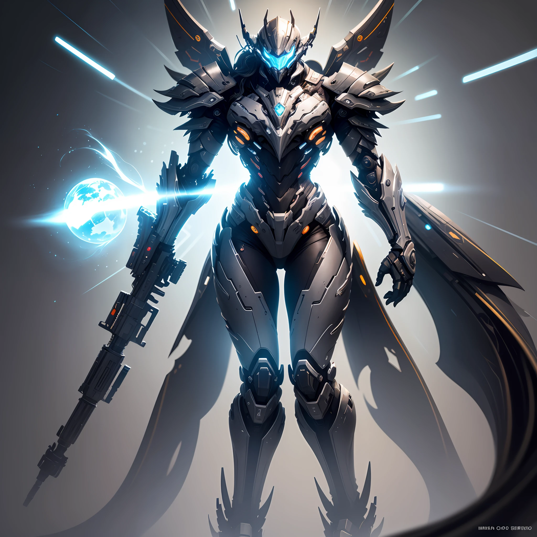 a heavy duty vine shogun mecha booster transparent form of inaros excalibur character in warframe , inspire by tennogen, intricate structure, holding bazooka and warp chronosphere , stylish, black rookie background, Strobe lighthing, sharp focus, high key, Sony ZR film and lens, ISO2000, Octane ray, 8k --ar 9:16 --s 1000 --niji 5 --style expressive --auto