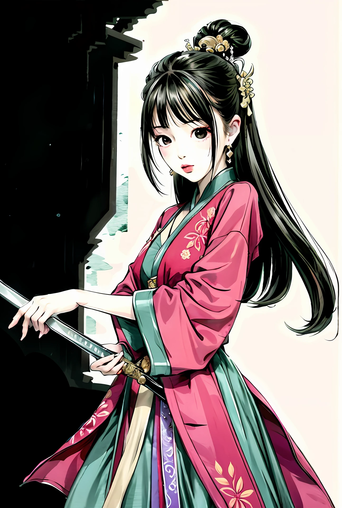 Hanfu，A princess，Sword dance