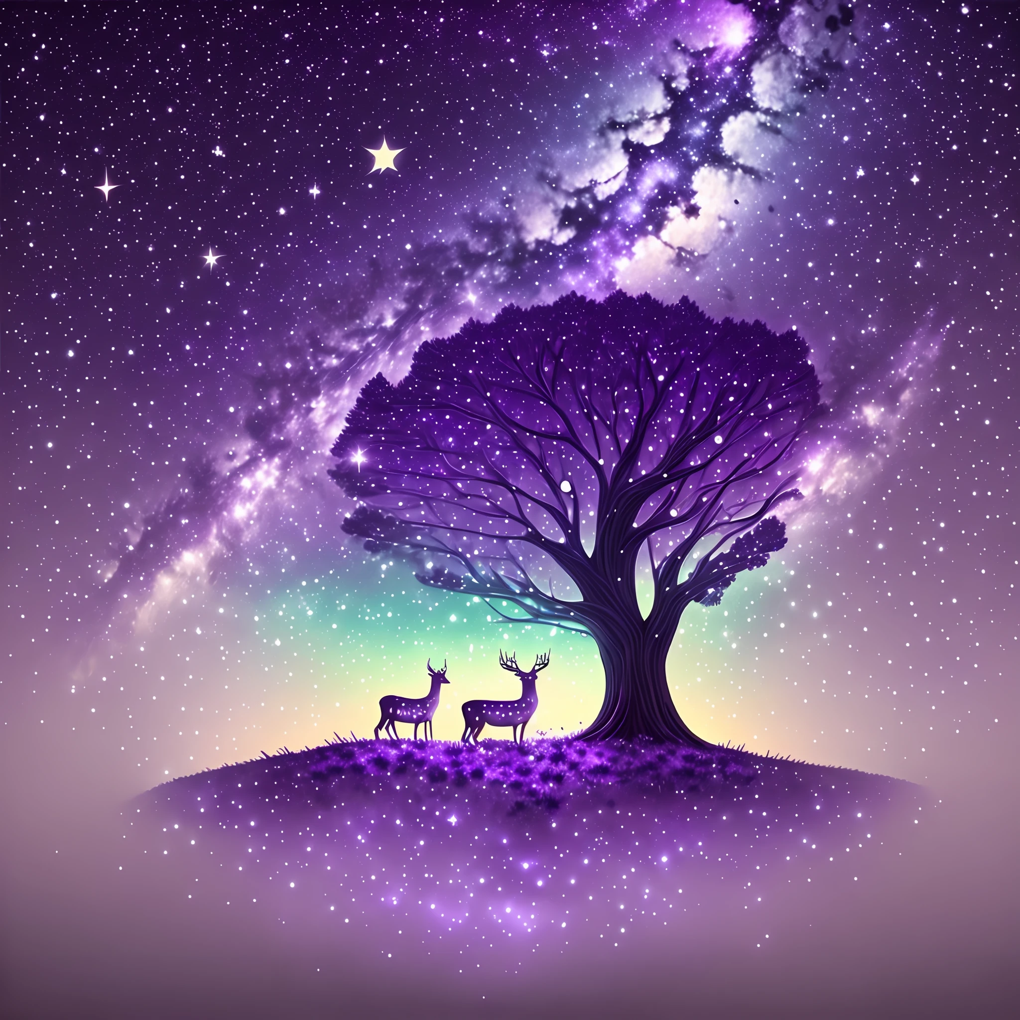 starrysky,deers,purpleish color --auto