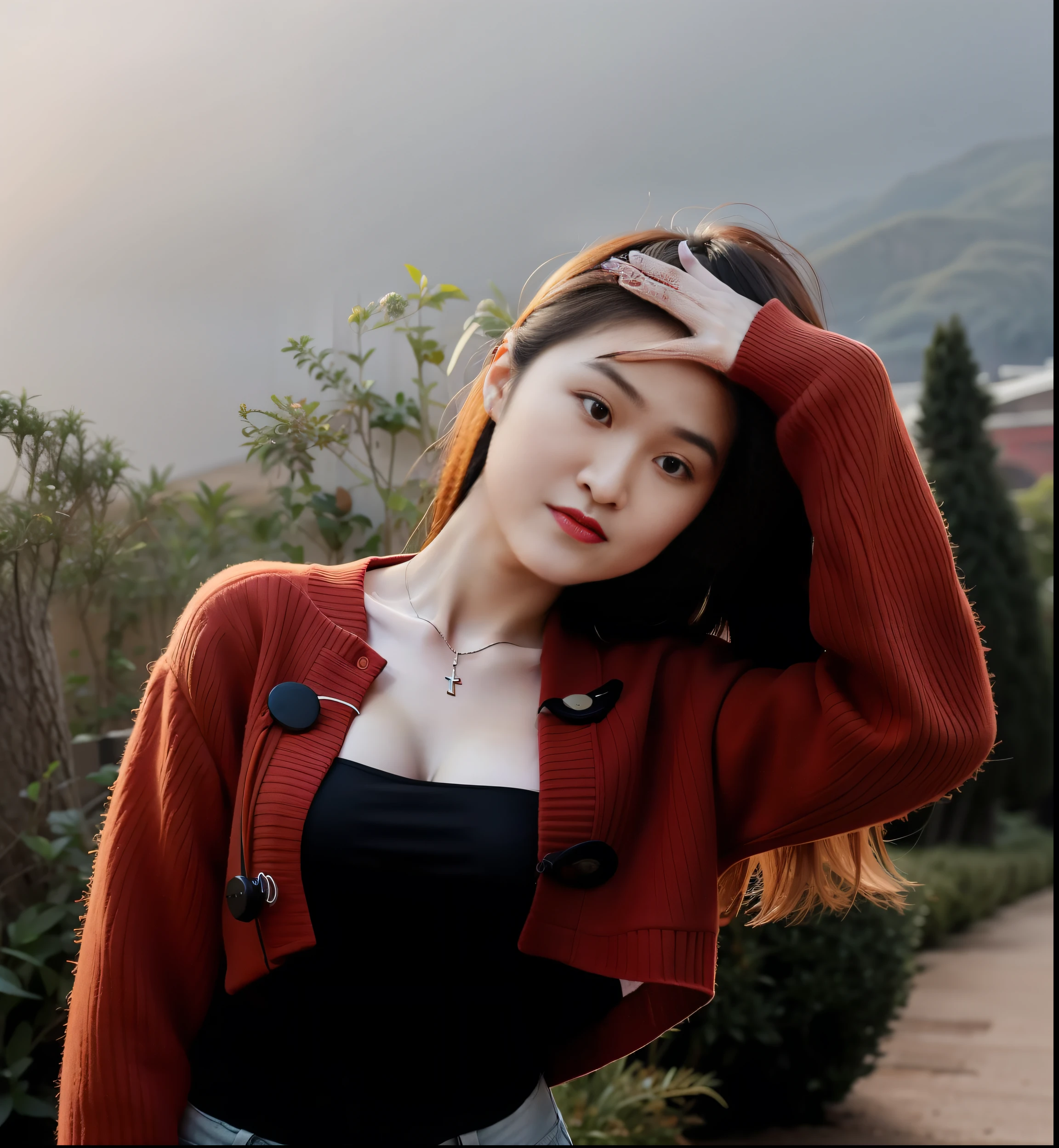 There was a woman standing in the dirt, A young Asian woman, Young Asian woman, cover photo portrait of du juan, Chinese woman, Chinese girl, Young Asian girl, An Asian woman, Gemma Chen, xintong chen, Zhang Wanting, shaxi, Beautiful young Korean woman, beautiful Korean women, Asian woman, xision wu, Korean woman