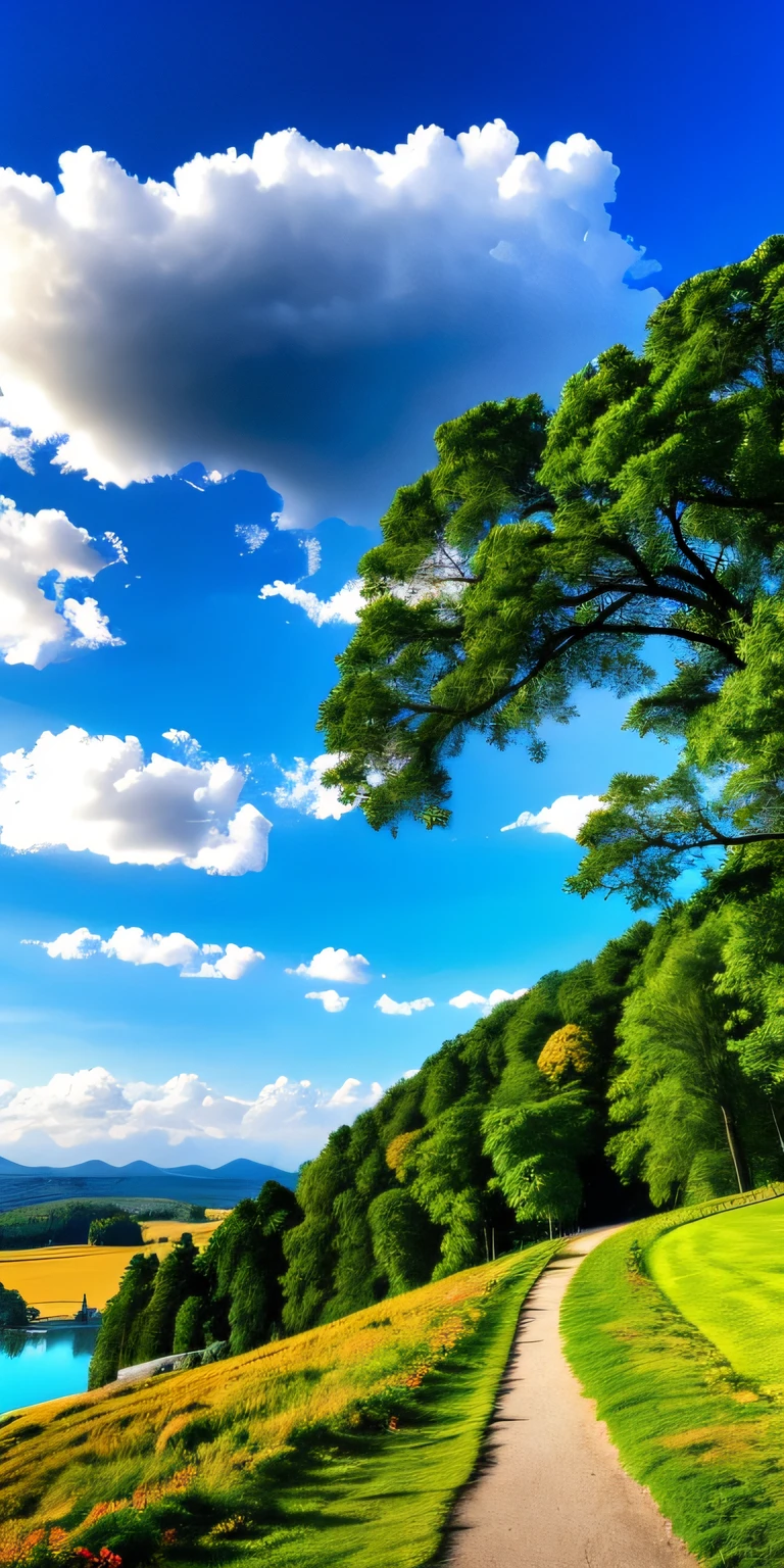 scenecy, exteriors, skyward, Clouds, daysies, No Man, mont, the panorama, Eau, The tree, blue-sky, falls, precipice, naturey, lake, flod, cloudy skies,Authentic scenery,high-definition photography,