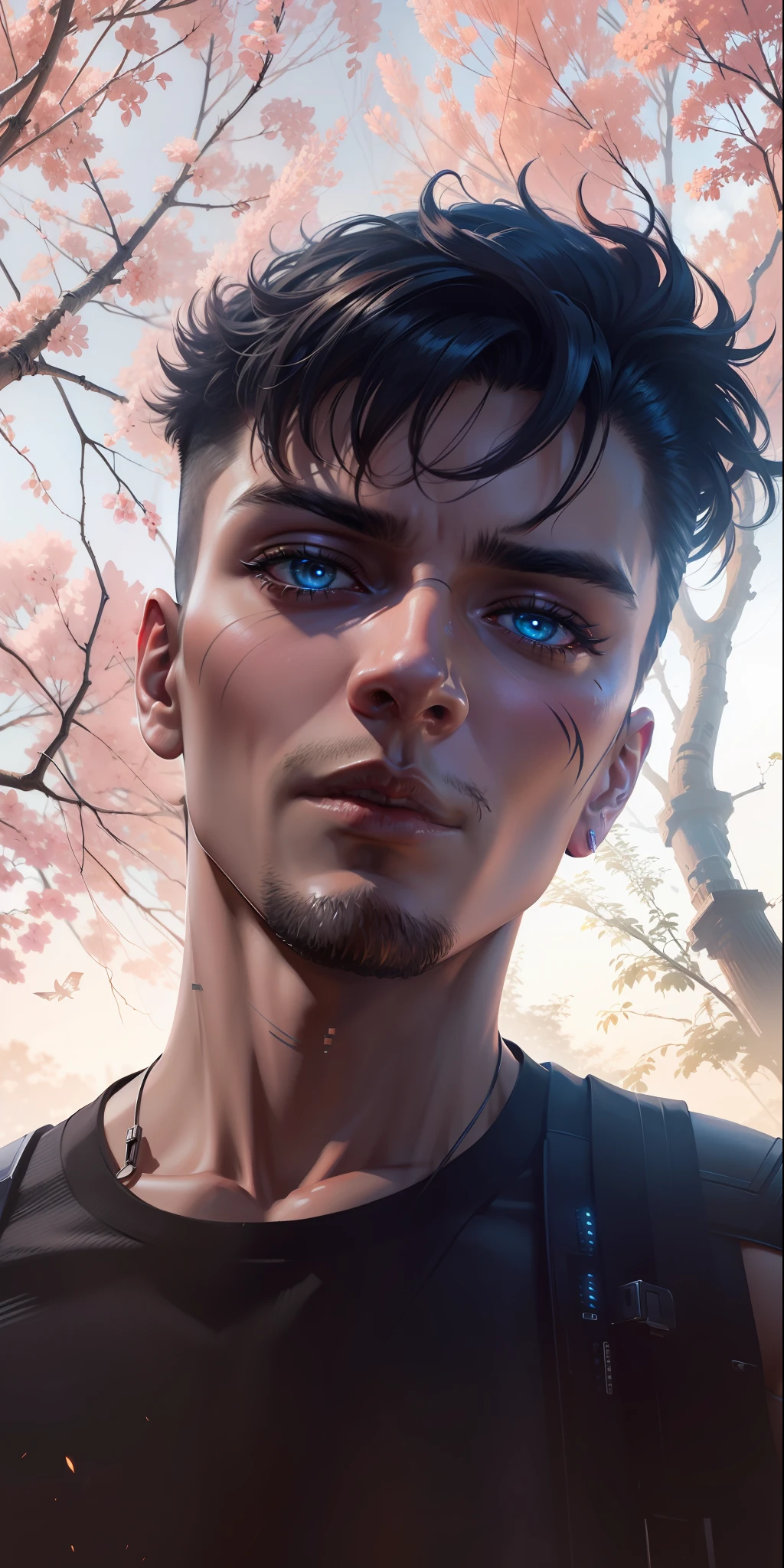 change background cyberpunk handsome boy, realistic face, 8k, ultra realistic --auto