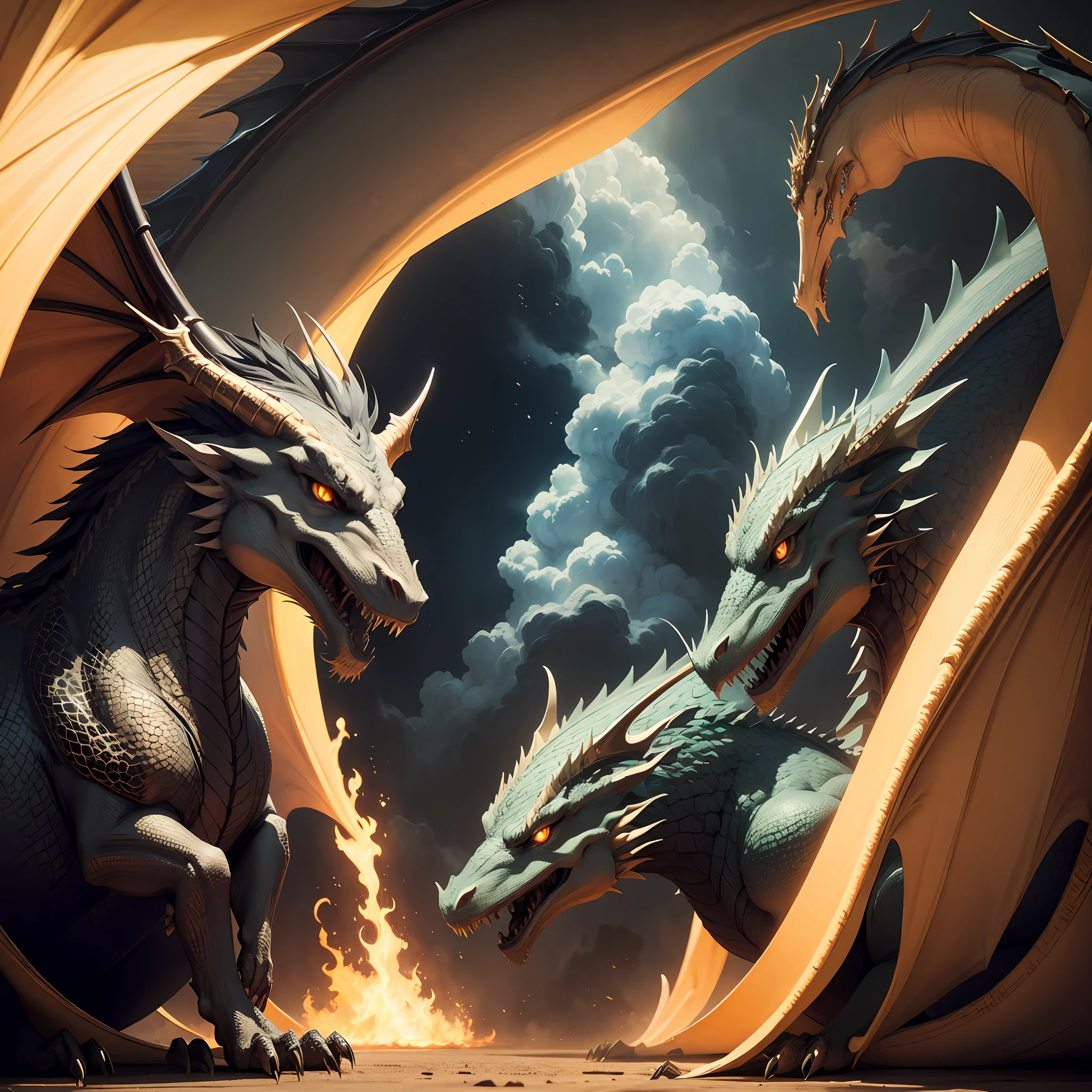 Dragons,Majesty,Domineering,The scene is majestic,Wide ,Exquisitely,tmasterpiece,