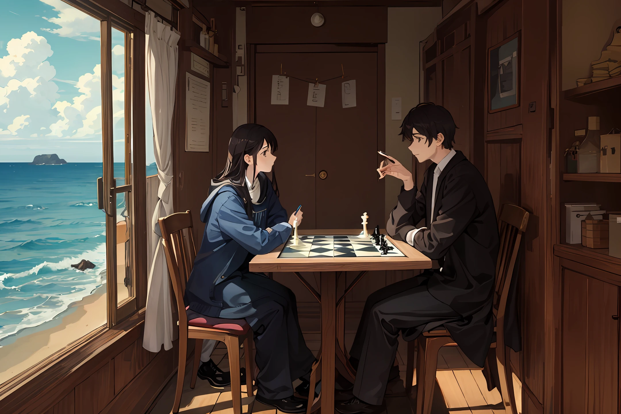 Arbutus,the sea,chess